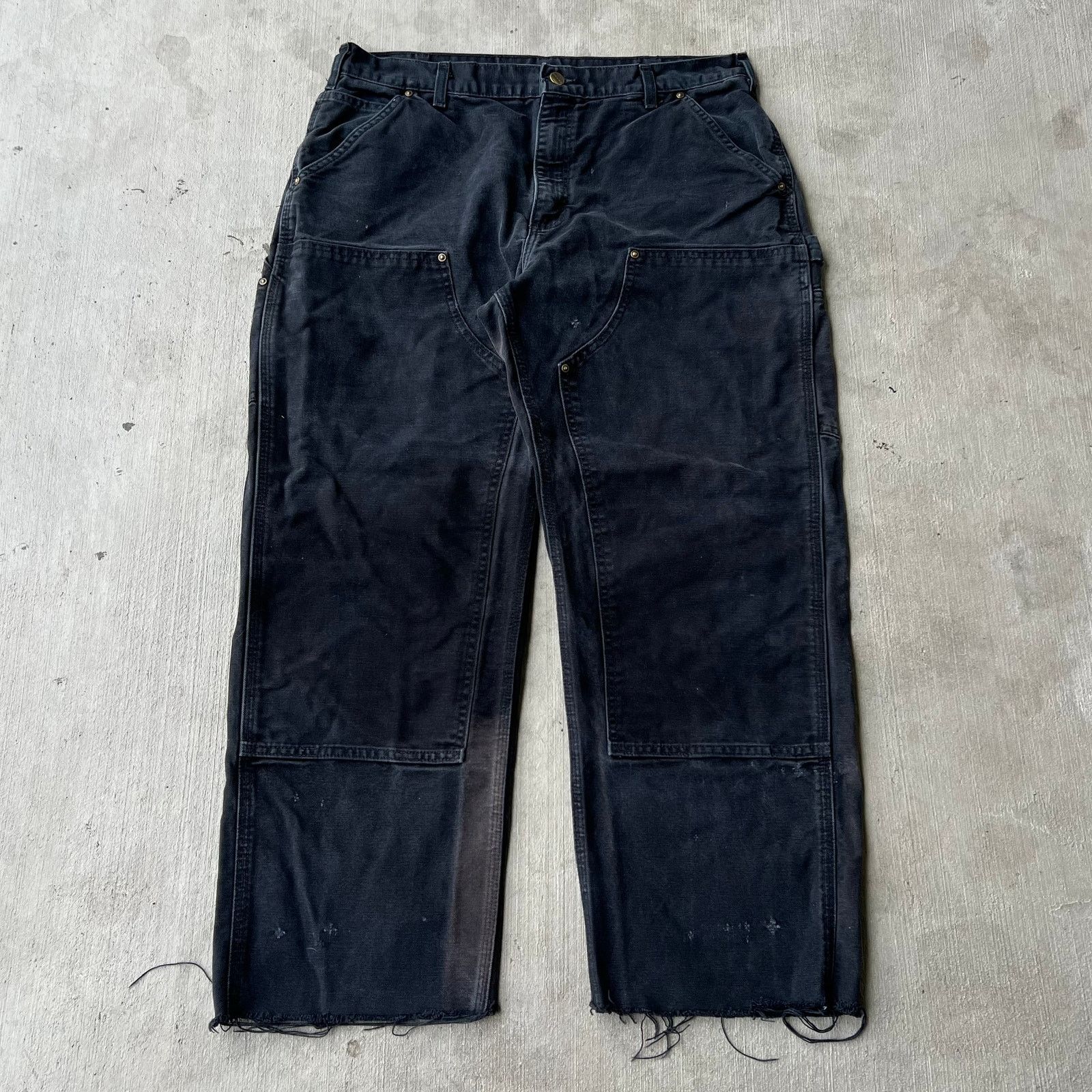 Carhartt × Vintage Carhartt faded black double knee work wear carpenter pants Size US 34 / EU 50 - 1 Thumbnail