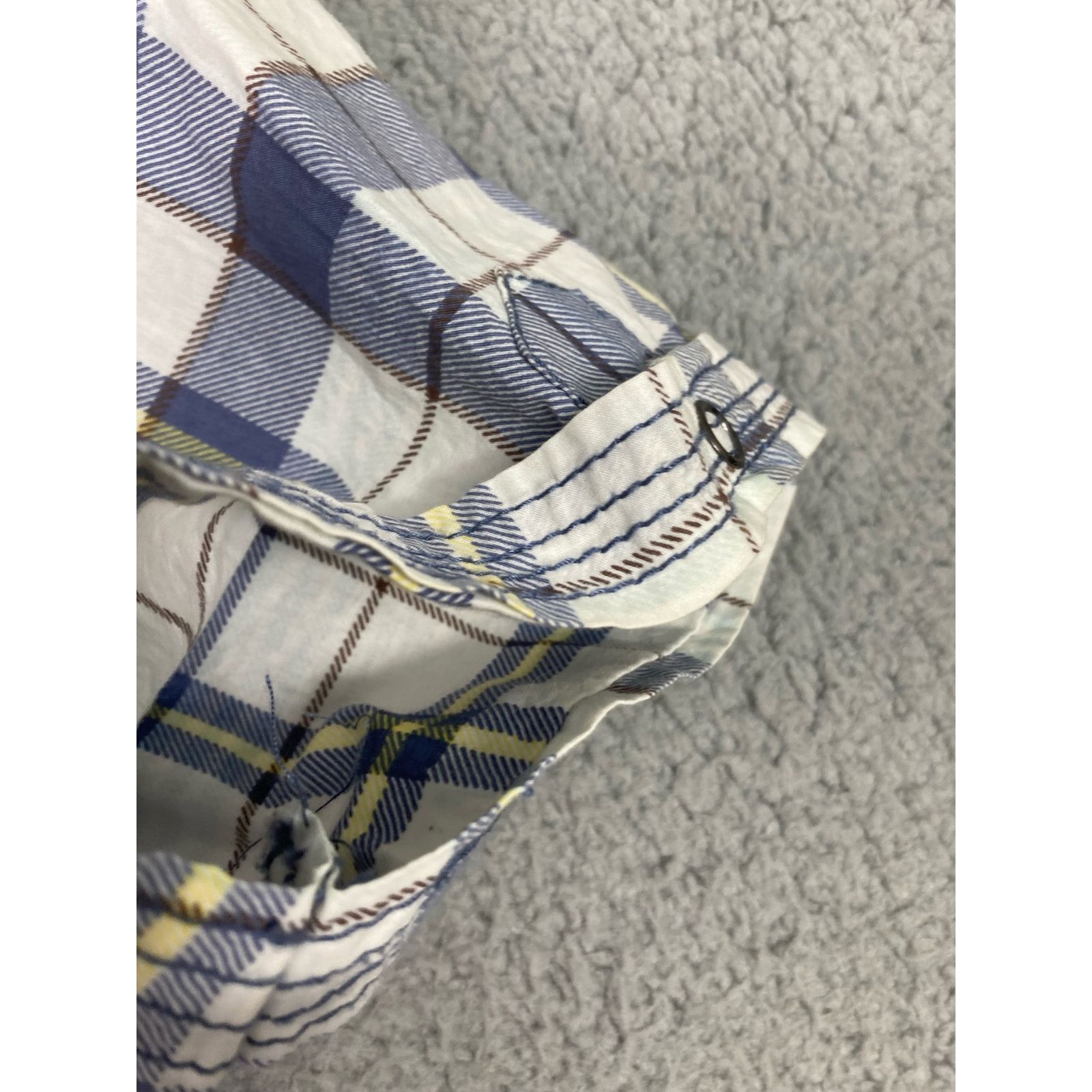 Marc Ecko Marc Ecko Men's Short Sleeve Plaid Shirt Size M White Blue Size US M / EU 48-50 / 2 - 9 Thumbnail