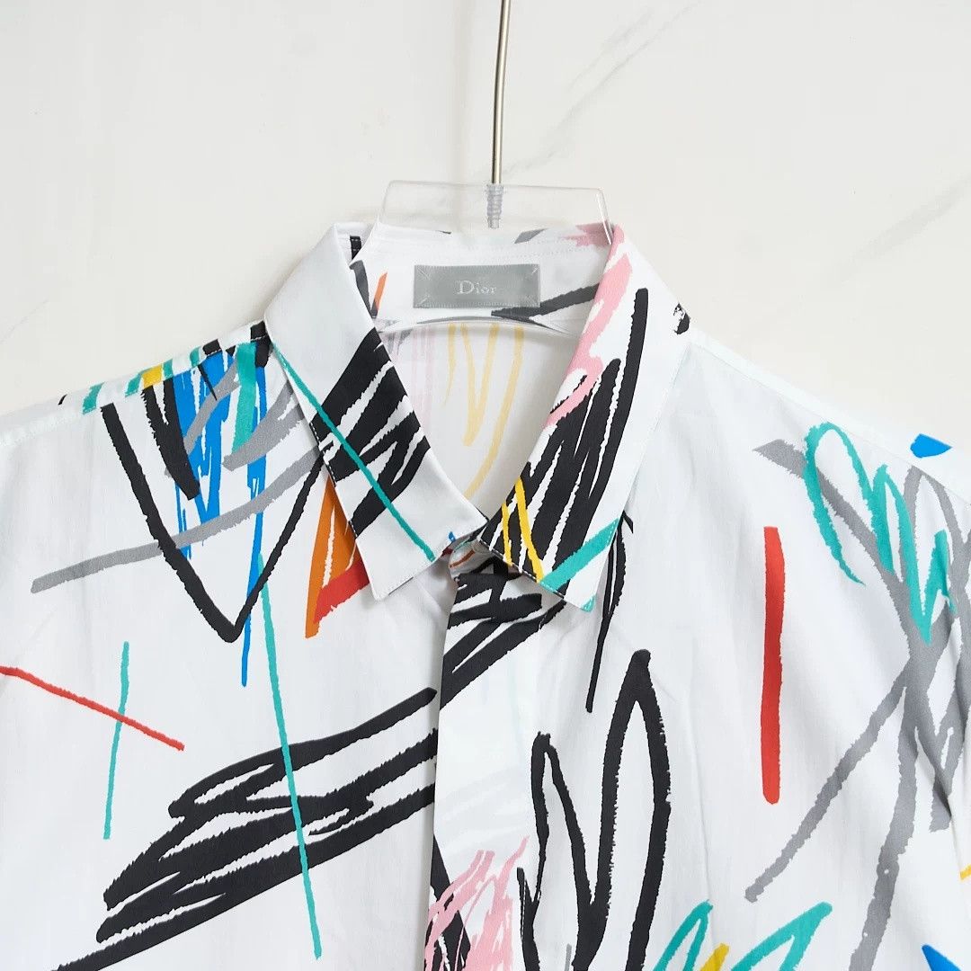 Dior Dior Men's Graffiti Print Shirt Size US M / EU 48-50 / 2 - 2 Thumbnail