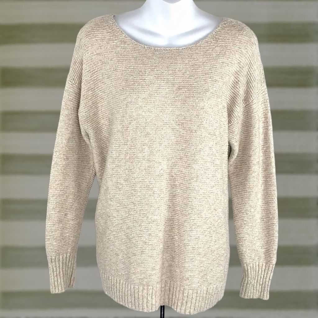 American Eagle Outfitters American Eagle sweater pullover M tan beige long sleeve strappy laced back Size M / US 6-8 / IT 42-44 - 1 Thumbnail