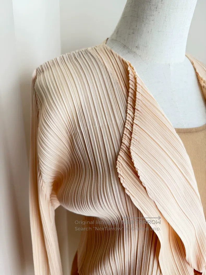 Issey Miyake Issey Miyake Flesh Pink Outerwear Top Size L / US 10 / IT 46 - 4 Thumbnail
