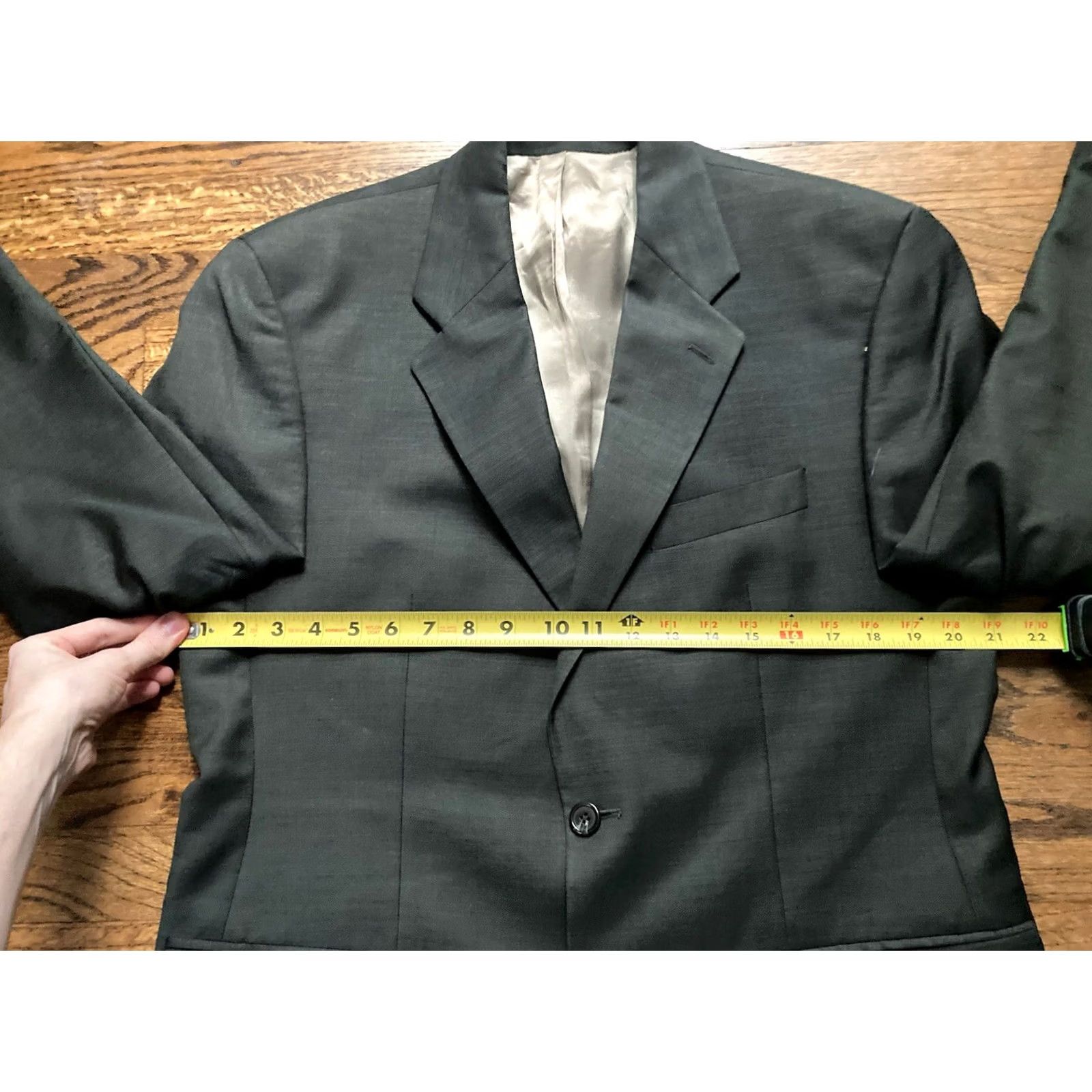 Ralph Lauren Lauren Ralph Lauren Mens Blazer Jacket Gray Wool Cashmere 40R Two Button Size 40R - 7 Thumbnail