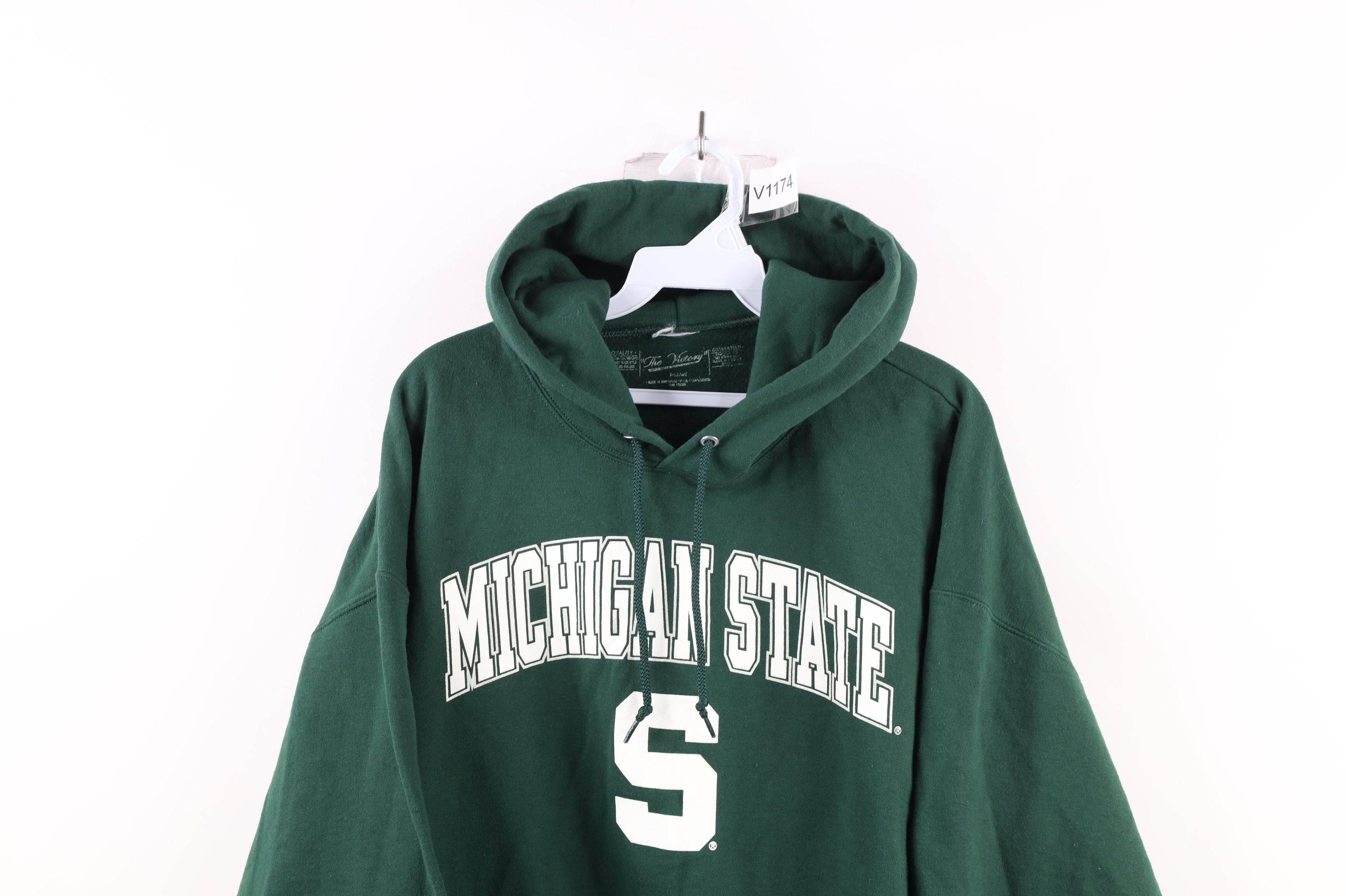 Vintage Vintage Michigan State University Hoodie Sweatshirt Green Size US XL / EU 56 / 4 - 2 Thumbnail