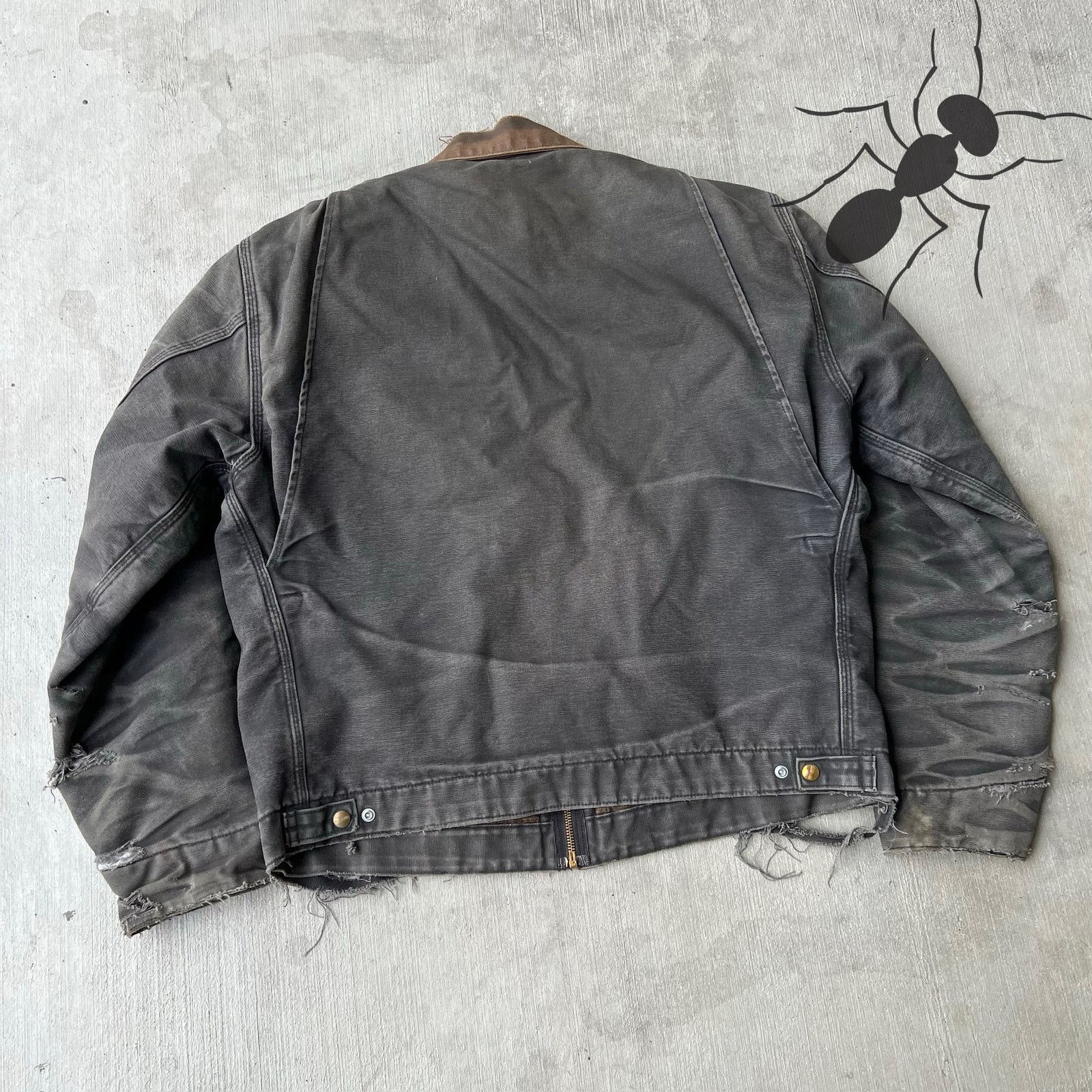 Carhartt × Vintage Carhartt J97 BLK faded black detroit work wear jacket Size US L / EU 52-54 / 3 - 4 Thumbnail