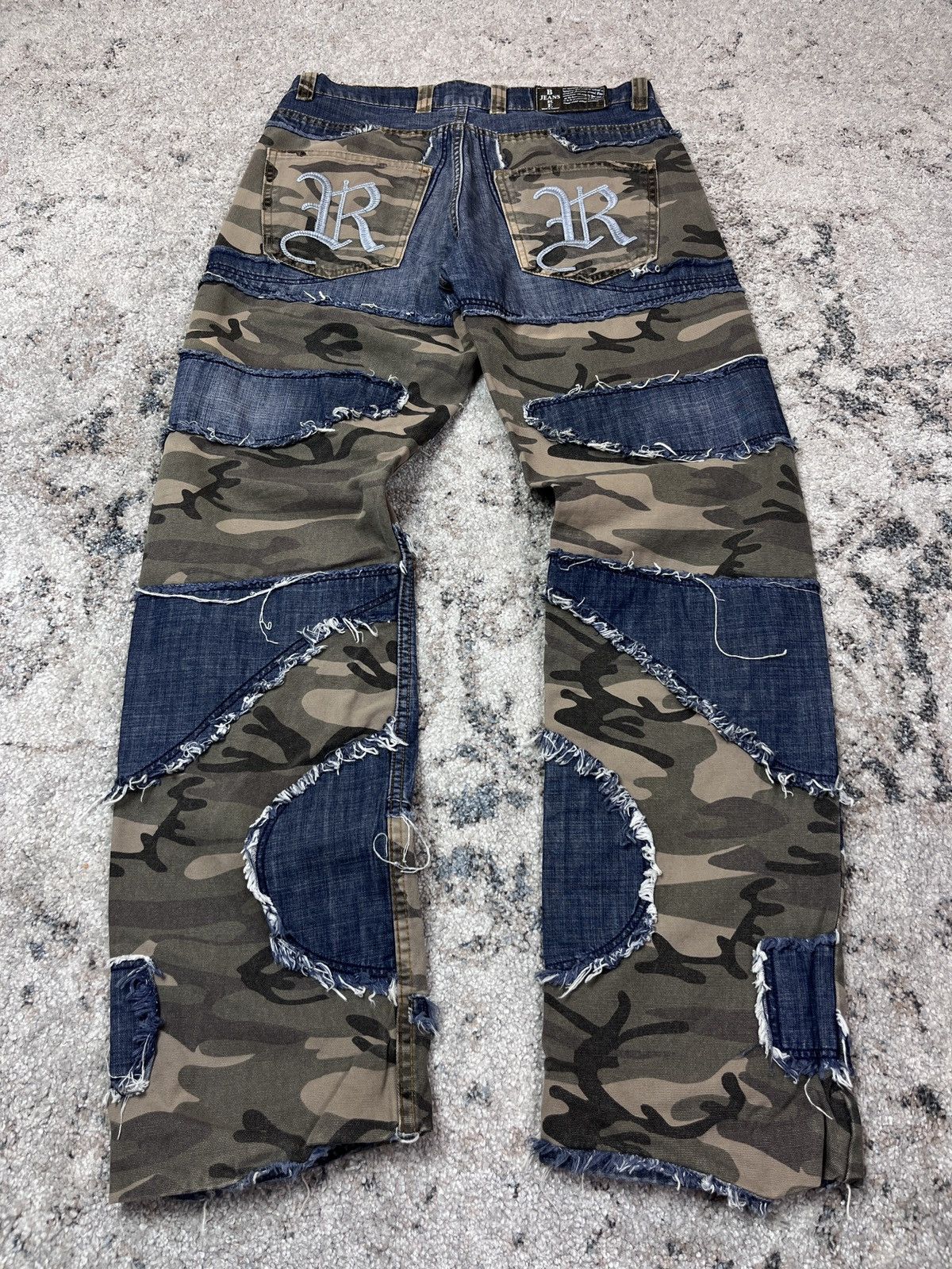 Vintage UPCYCLED BAGGY DISTRESSED BARE BONDAGE PANTS - № 3196 Size US 32 / EU 48 - 2 Thumbnail