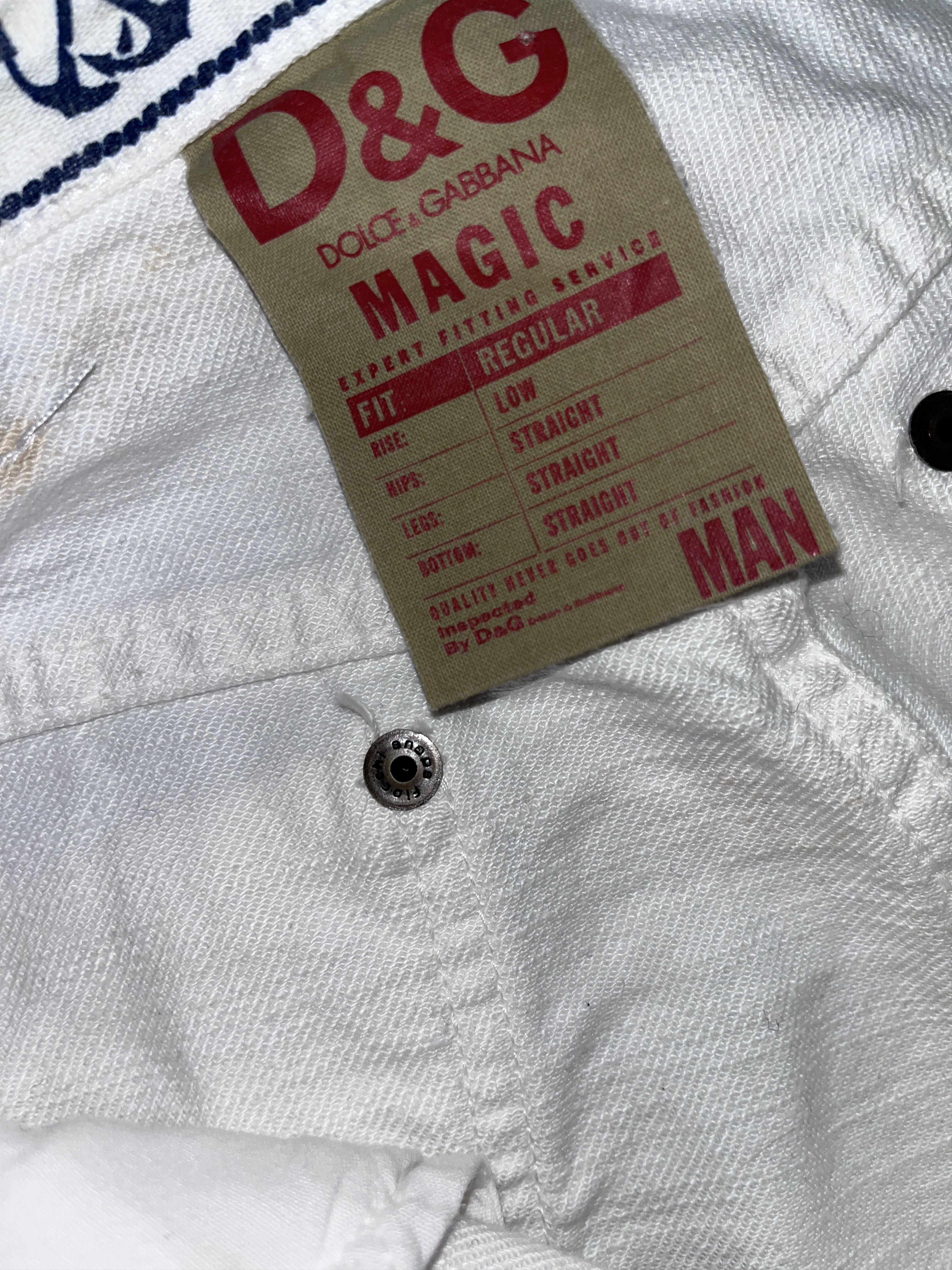 Dolce & Gabbana D&G Dolce Gabbana White Denim Pants Jeans Mariners Marine Size US 29 - 11 Thumbnail