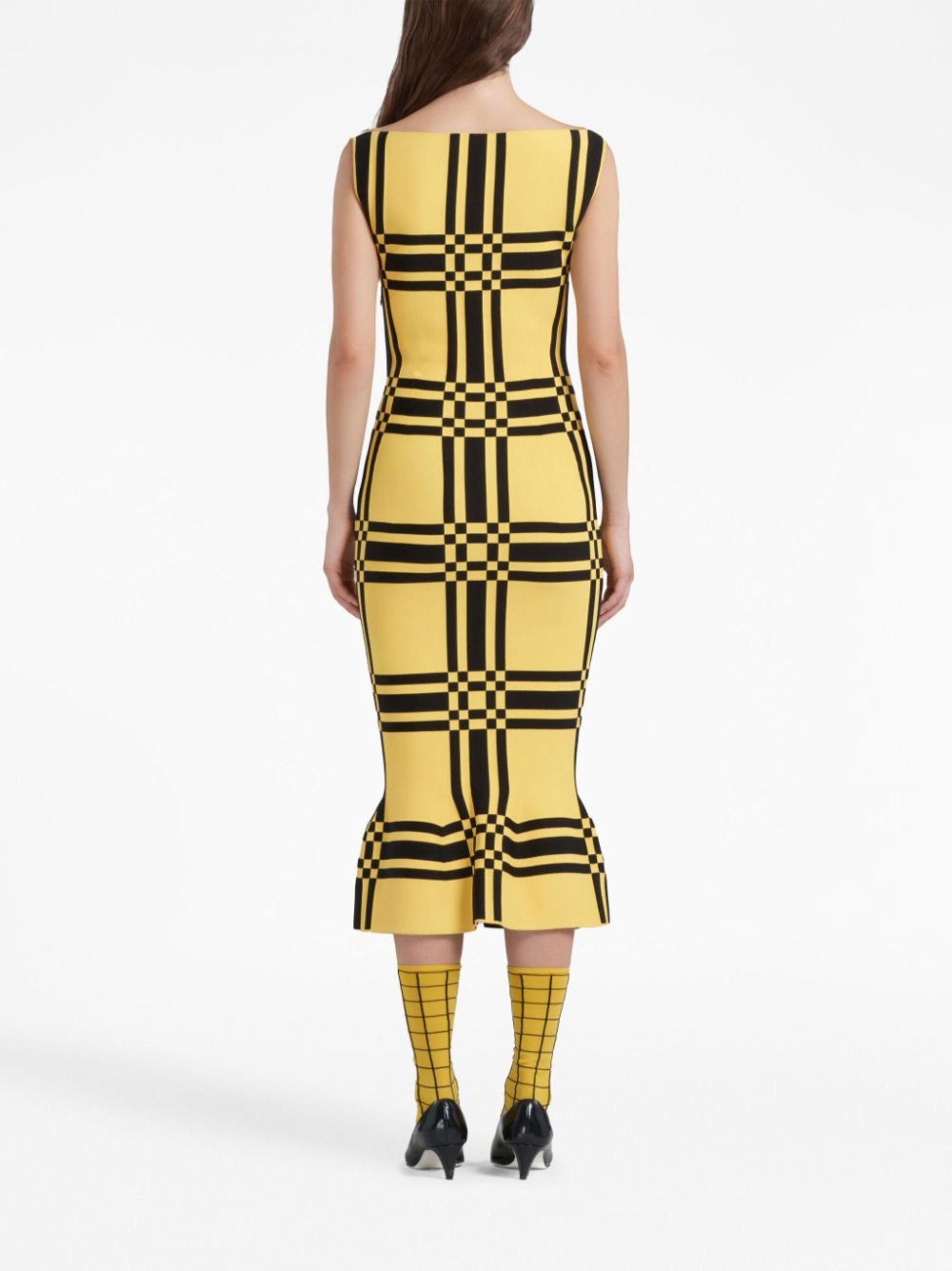 Marni o1w1db10125 Dress in Yellow & Black Size M / US 6-8 / IT 42-44 - 4 Thumbnail