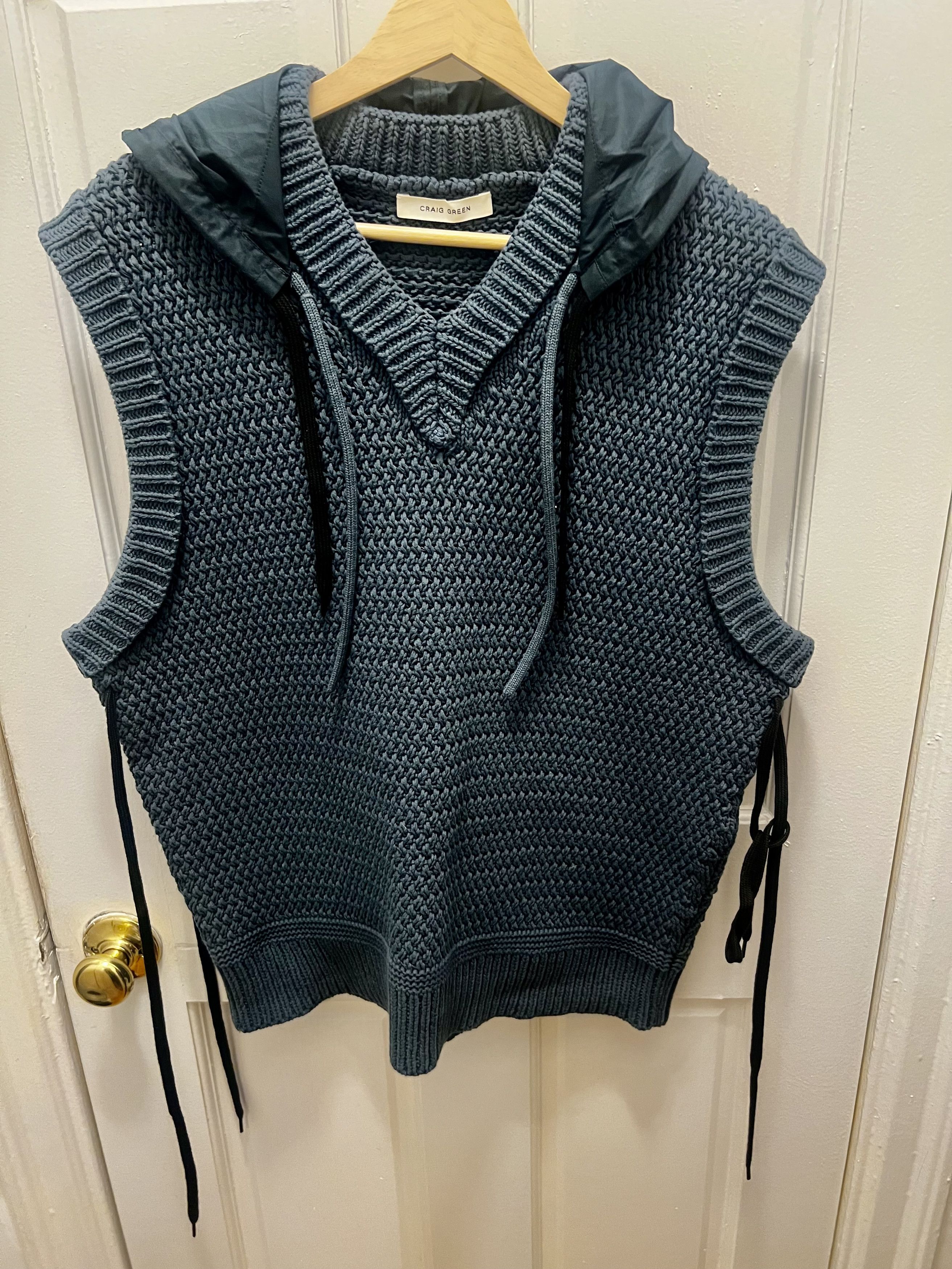 Pre-owned Craig Green Steal! Nwot $895 Knit Hoodie Vest In Green