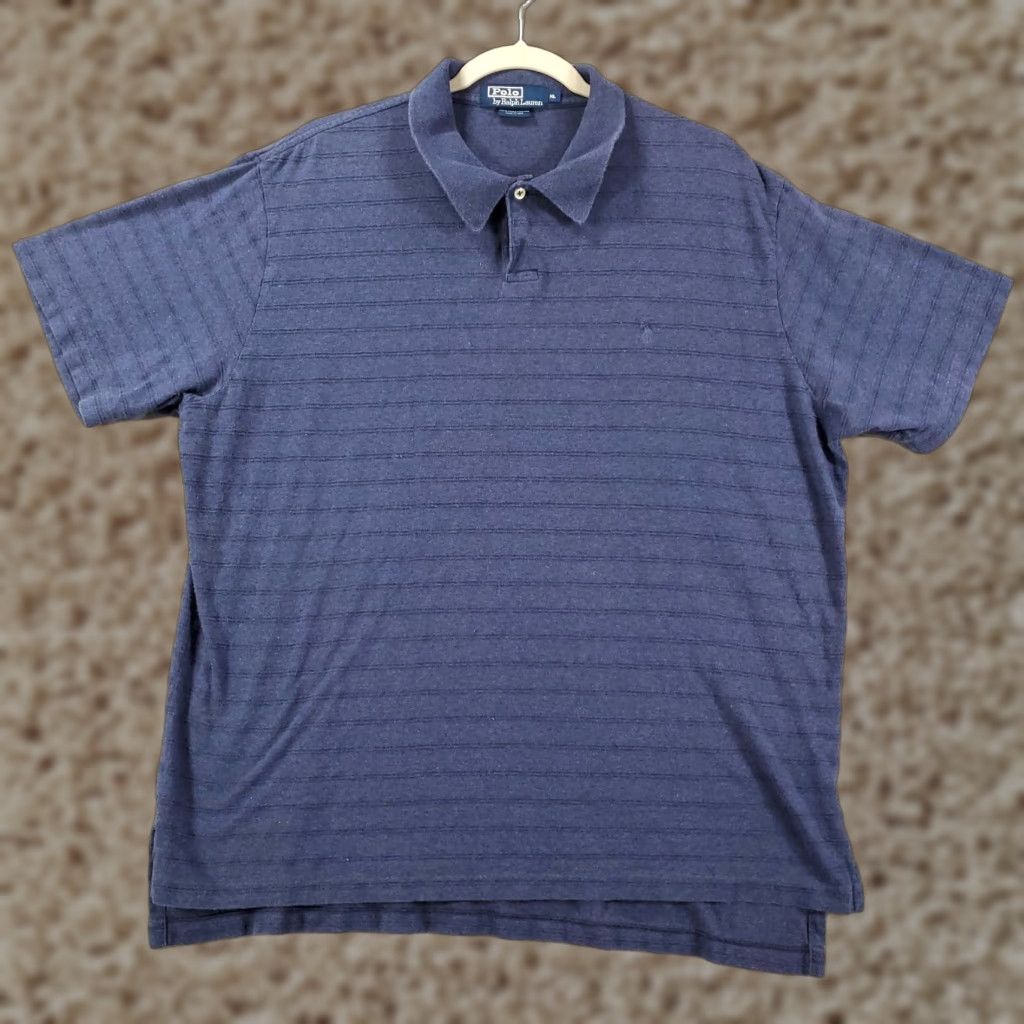 Polo Ralph Lauren Polo Ralph Lauren Shirt Mens XL Pima Cotton Blue Striped Short Sleeve Size US XL / EU 56 / 4 - 1 Thumbnail