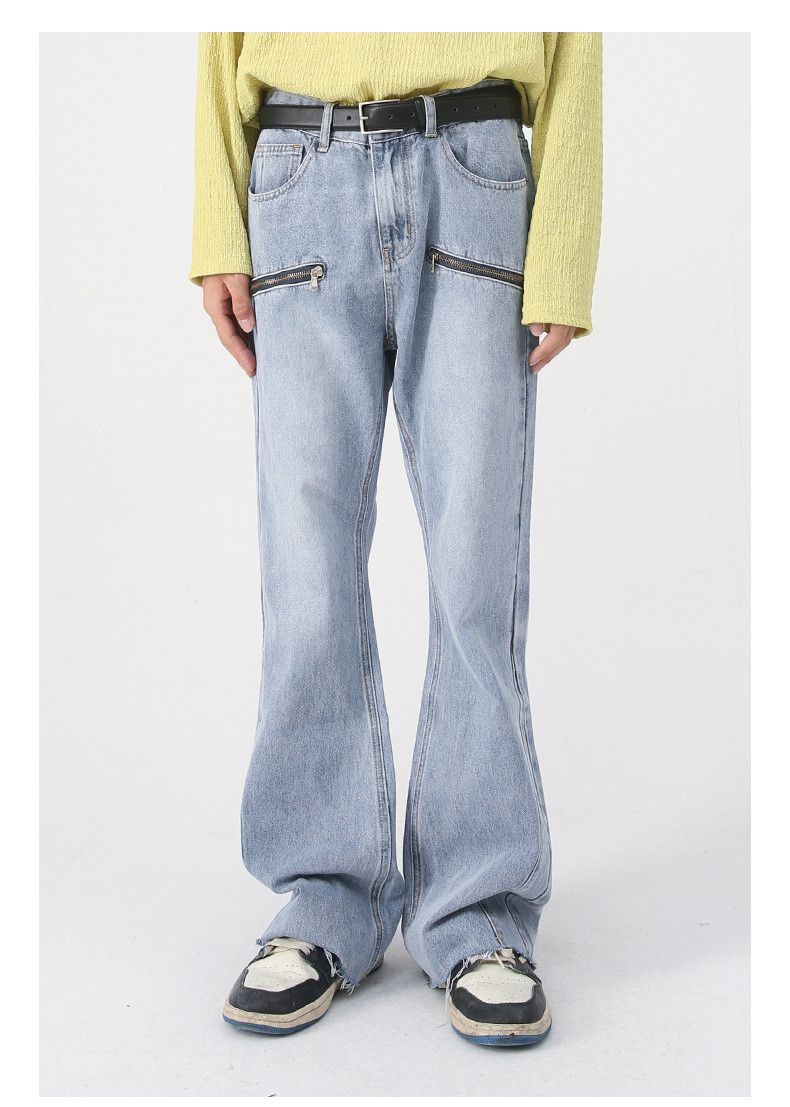 Japanese Brand Washed distressed bootcut jeans y2k Size US 32 / EU 48 - 1 Thumbnail