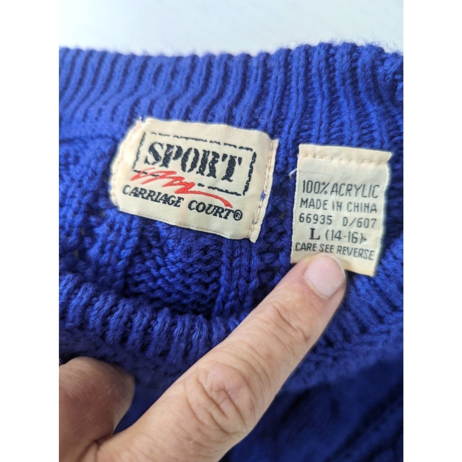 Vintage VINTAGE 90s Cable Knit Sweater Women's Large Purple Chunky Relaxed S8 Fisherman Size L / US 10 / IT 46 - 4 Thumbnail