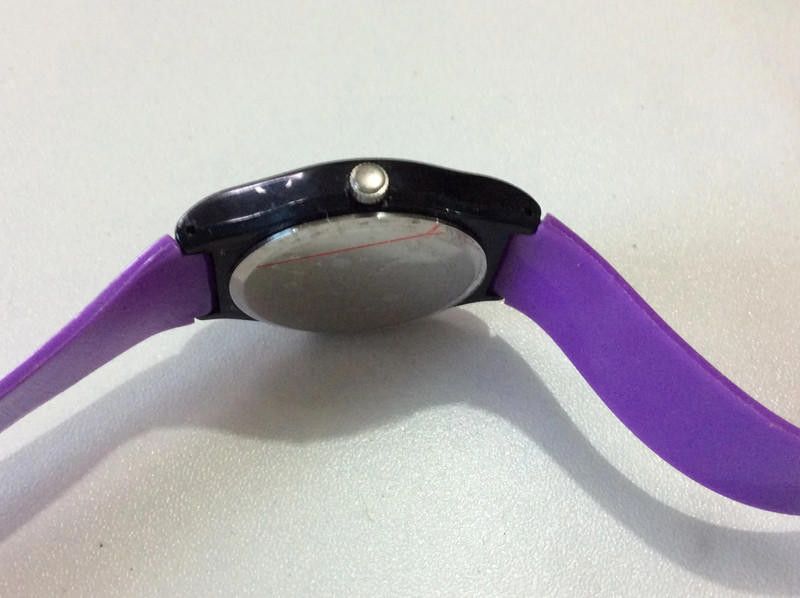 Designer identity black dial purple plastic strap watch Size ONE SIZE - 4 Thumbnail