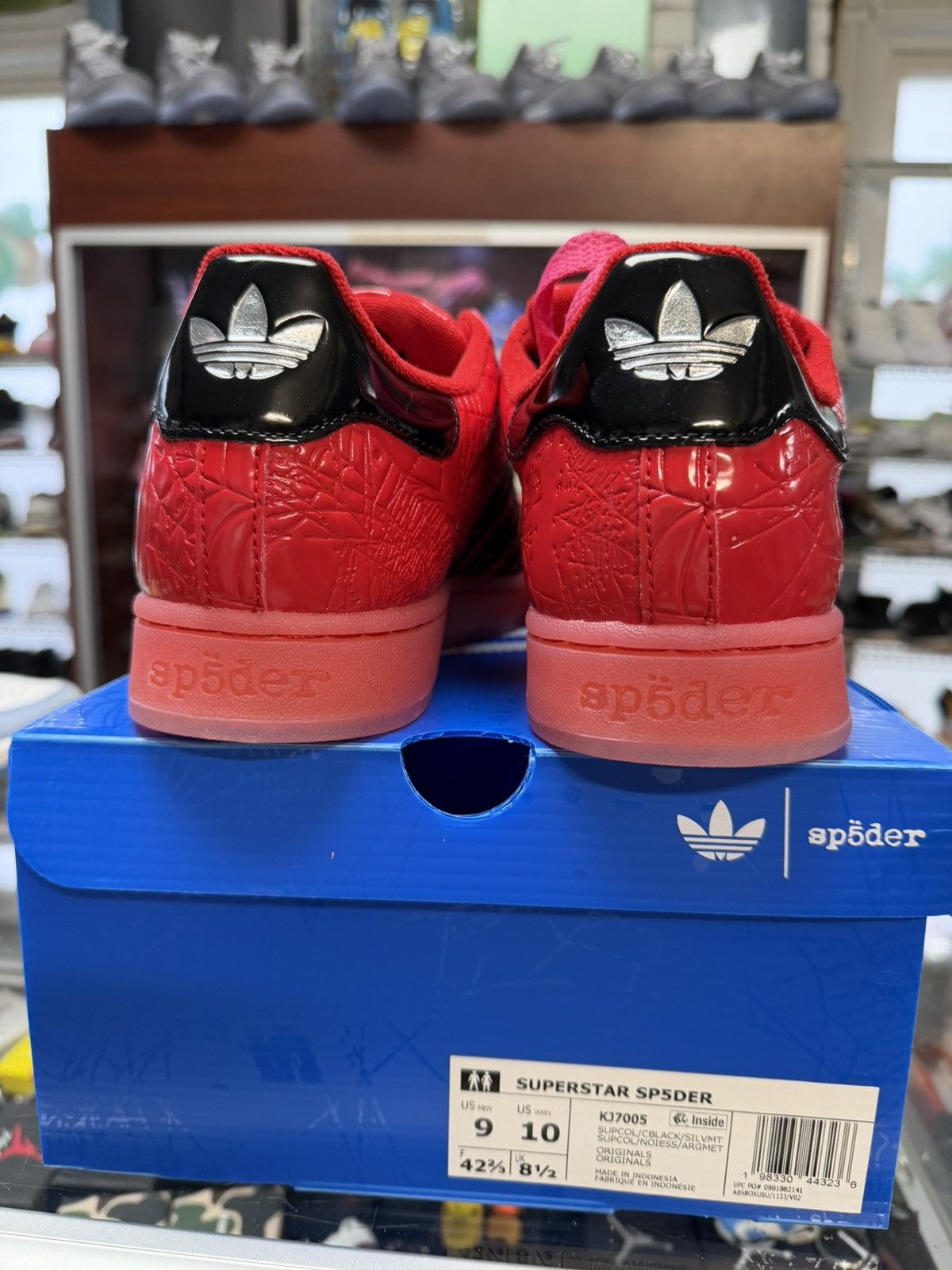 Sp5der Adidas Superstars X Sp5der (Red) Size US 9 / EU 42 - 4 Thumbnail