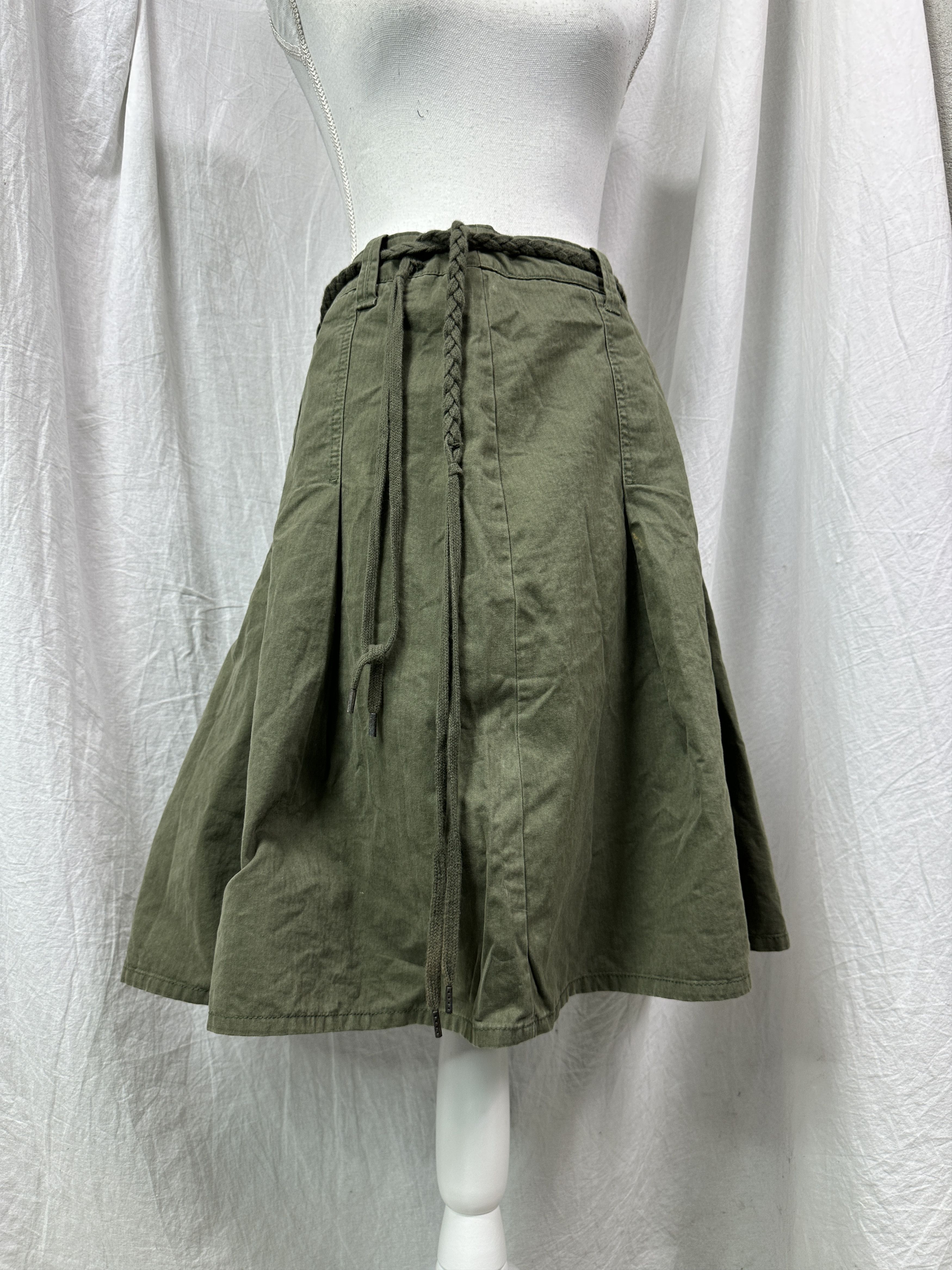 Vintage Vintage Casual Preppy Old Money Khaki Pleated Skirt Y2K Size 27" / US 4 / IT 40 - 1 Thumbnail