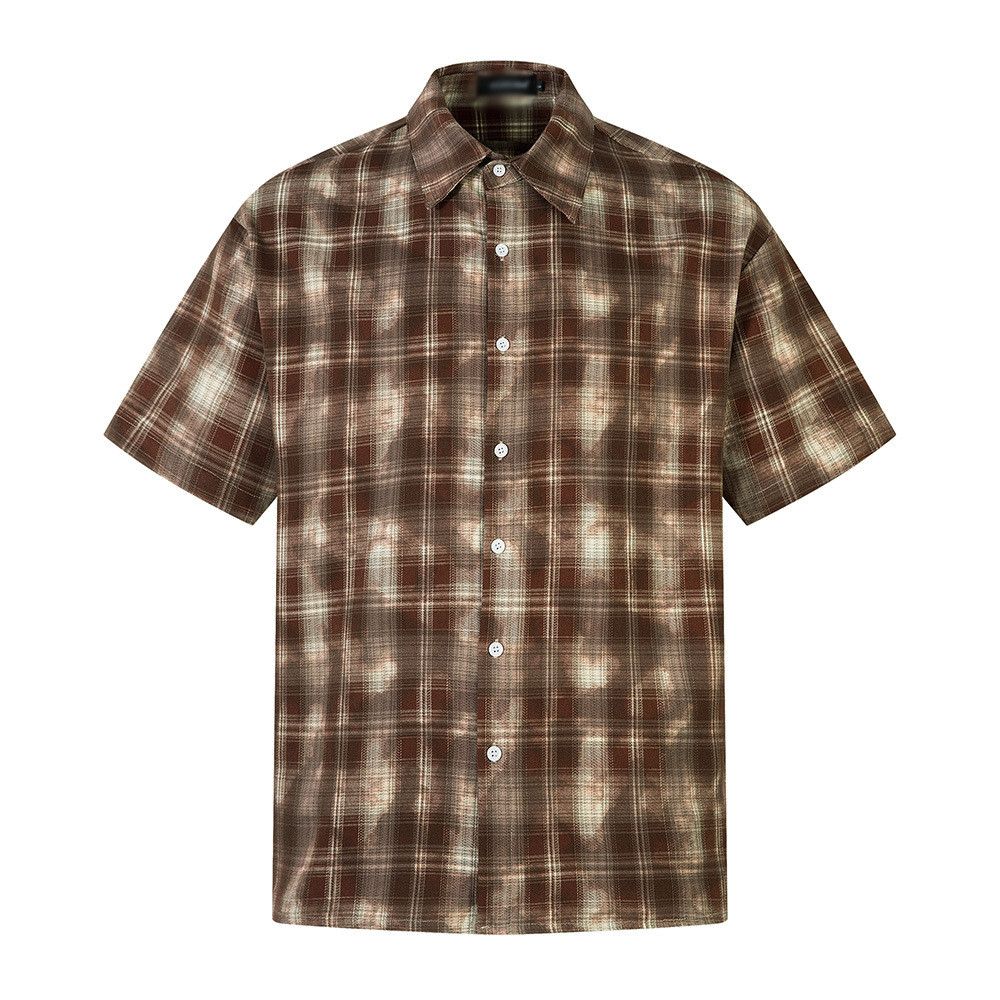 Japanese Brand × Vintage American street tie-dye loose casual plaid shirt Size US L / EU 52-54 / 3 - 1 Thumbnail