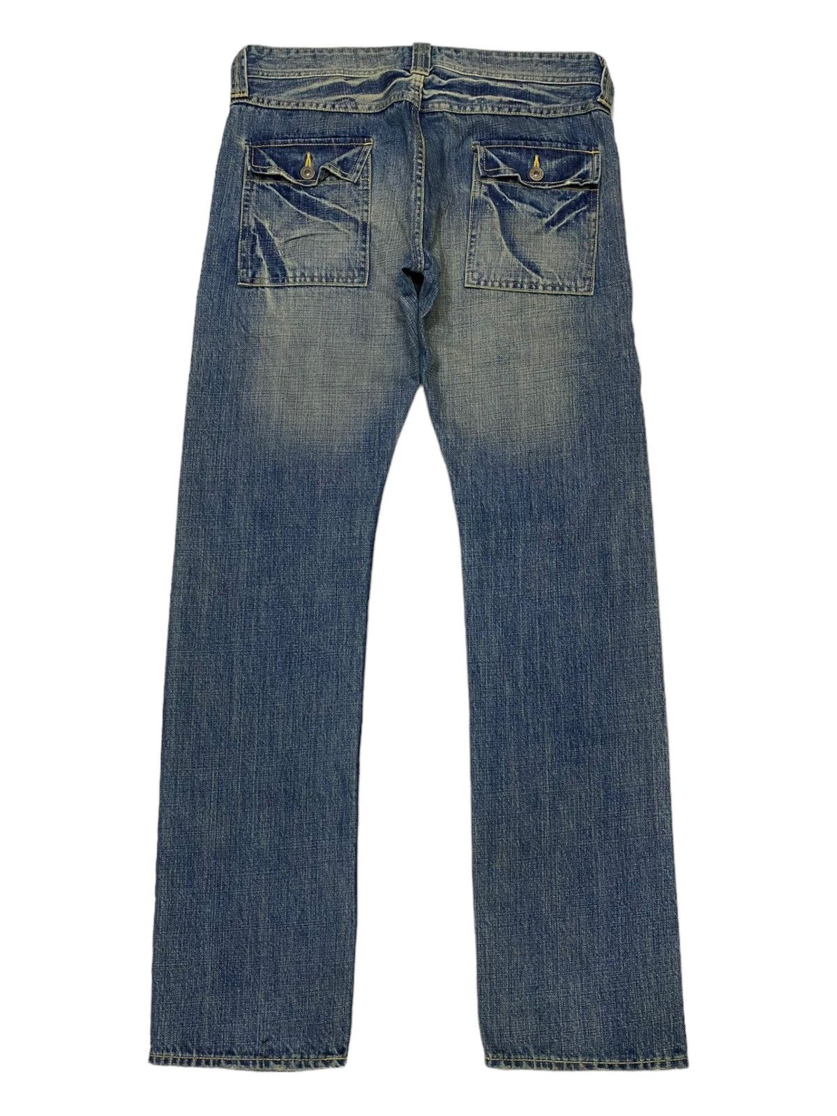 Japanese Brand × Tornado Mart 🔥RARE JAPANESE DENIM BACK NUMBER BUSH PANTS JEANS Size US 32 / EU 48 - 4 Thumbnail