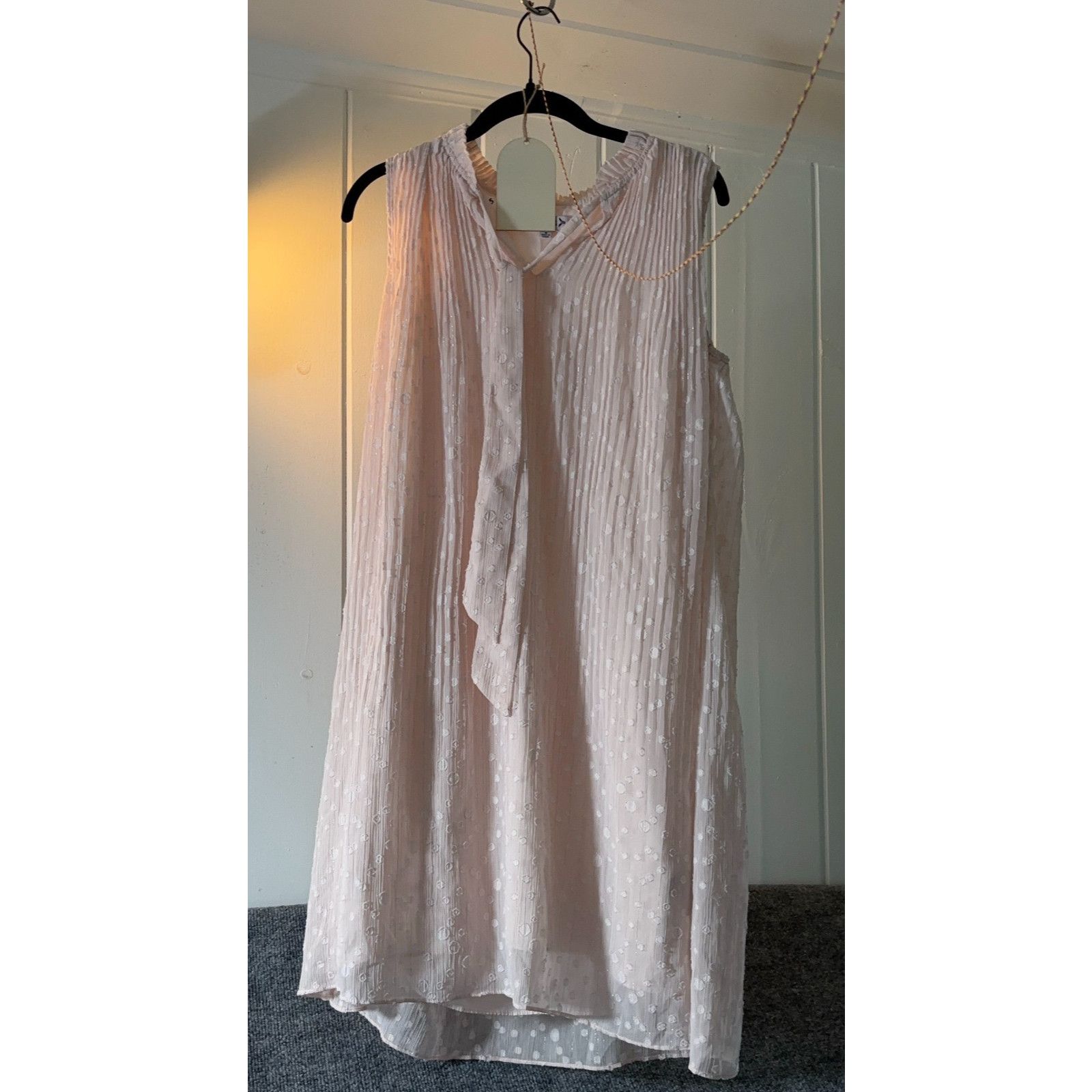Nanette Lepore Nanette Lepore Blush Chiffon A-Line Dress 8 Tie Neck Size M / US 6-8 / IT 42-44 - 2 Thumbnail