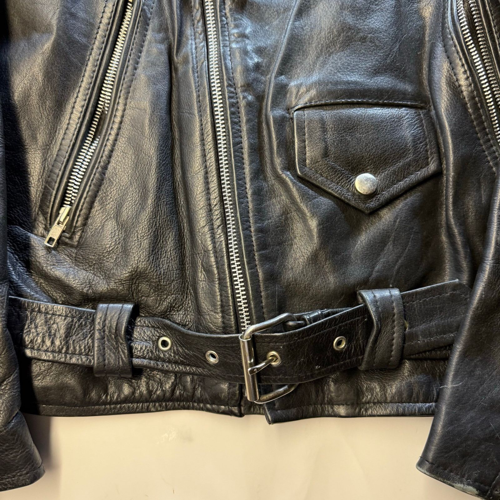 Other Vanguard Jacket Adult 44 Black Leather Motorcycle Size US XXS / EU 40 - 3 Thumbnail