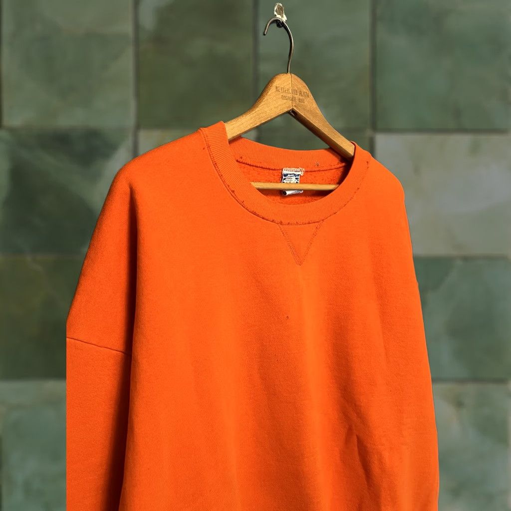 Russell Athletic VINTAGE Russell Athletic Sweatshirt Orange 2XL Men Pullover 90s Size US XXL / EU 58 / 5 - 1 Thumbnail