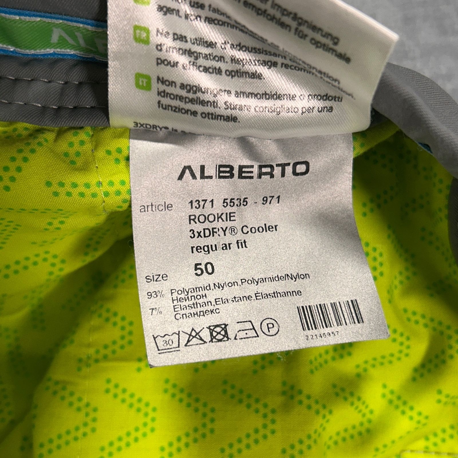 Alberto Alberto Golf Rookie 3xDRY regular fit chino pants mens 33x31 Size US 33 - 8 Thumbnail