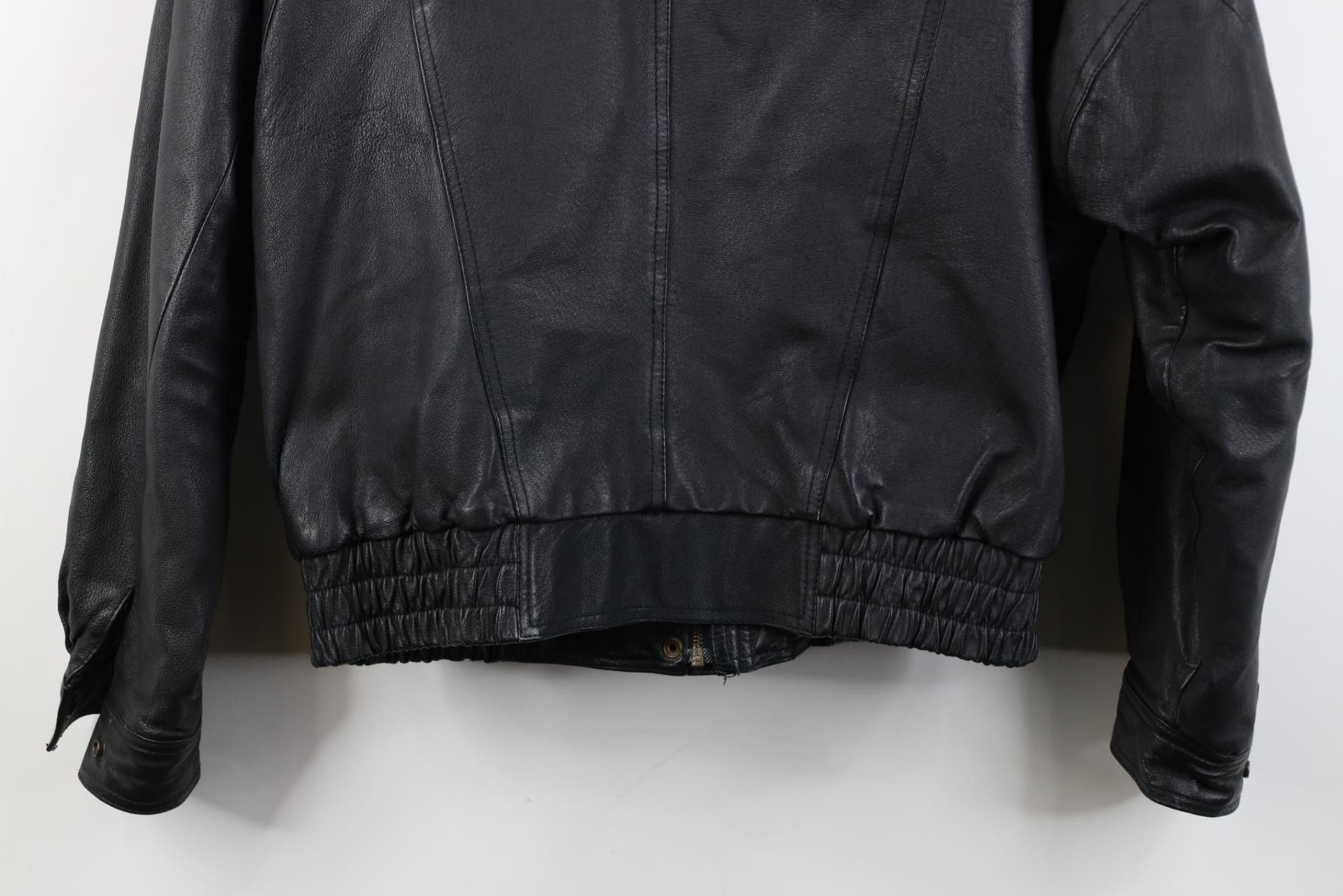 Vintage Vintage 90s Streetwear Lined Leather Flight Bomber Jacket Size L / US 10 / IT 46 - 20 Thumbnail