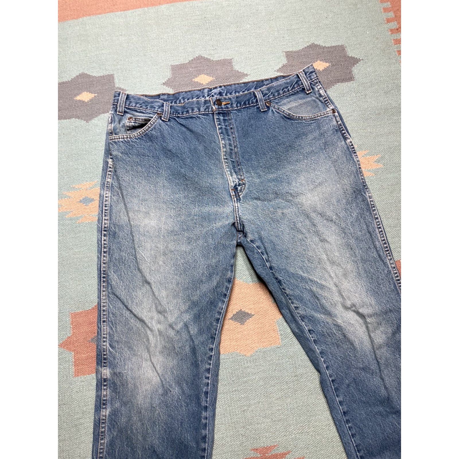 Dickies VINTAGE Dickies Jeans Baggy Straight Loose Relaxed Fit Skater Faded 38x31 Blue 90s Mens Jeans Size US 38 / EU 54 - 6 Thumbnail