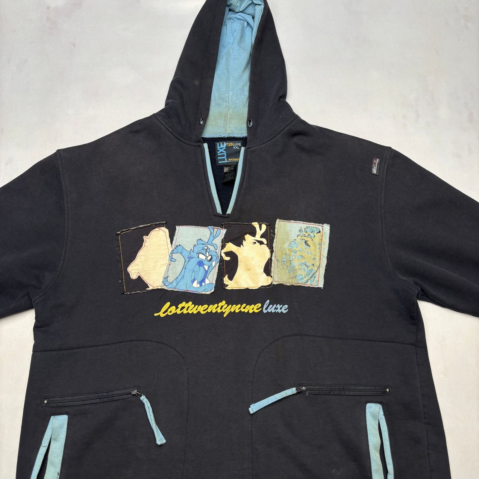 Vintage Lot29 Luxe Looney Tunes Taz Zipper Hoodie 2XL Y2K Streetwear Size US XXL / EU 58 / 5 - 2 Thumbnail