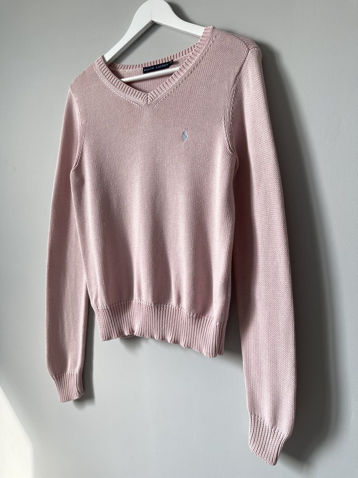Ralph Lauren Vintage Ralph Lauren 90's Light Pink Cotton Knitted Sweater Size L / US 10 / IT 46 - 6 Thumbnail