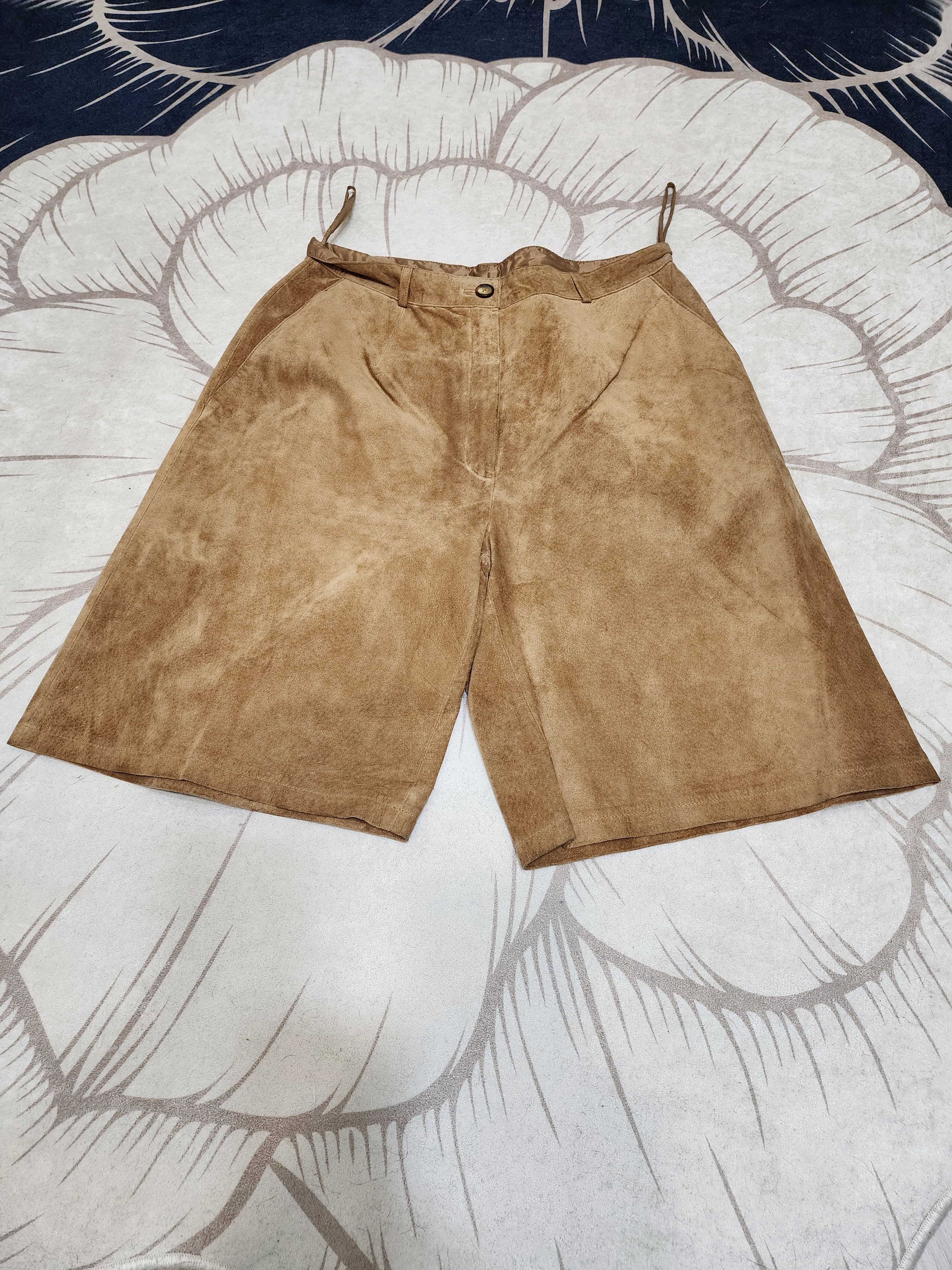 Genuine Leather Brown Leather Women's Shorts: Size 29" - 9 Thumbnail
