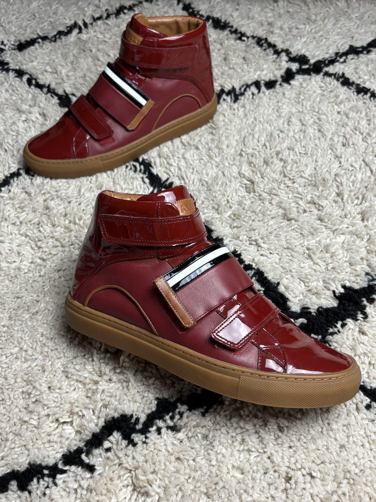 Bally Bally High Top Patent Leather Sneakers Maison Margiela Vibe Size US 8 / EU 41 - 1 Thumbnail