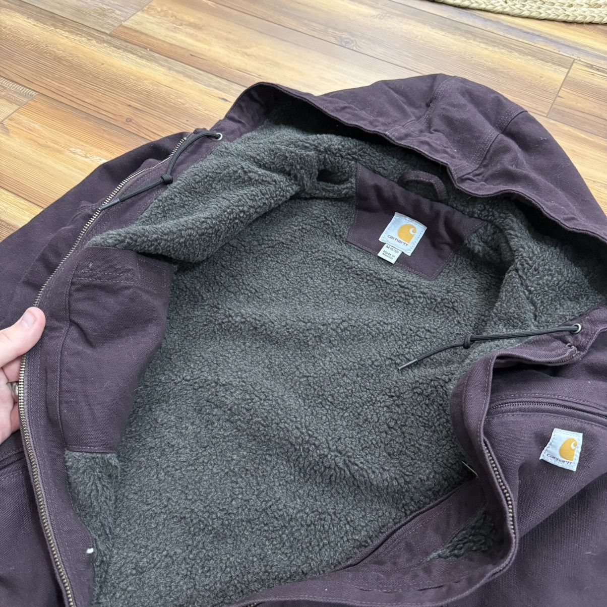 Carhartt Women’s Carhartt Purple Wine Hooded Sherpa Jacket 104292 DWN Size M / US 6-8 / IT 42-44 - 4 Thumbnail