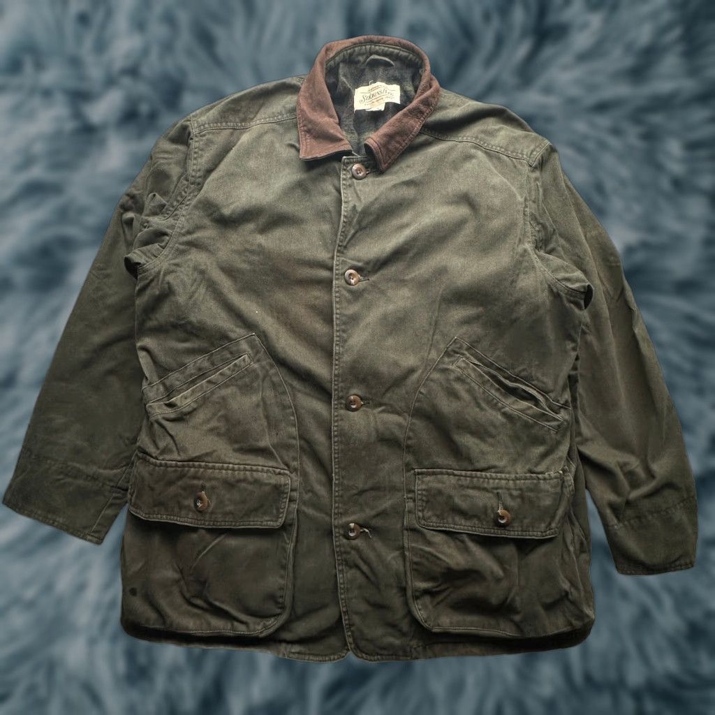 Vintage VINTAGE St Johns Bay Coat Mens Large Green Button Chore Field Lined Overcoat Size US L / EU 52-54 / 3 - 1 Thumbnail