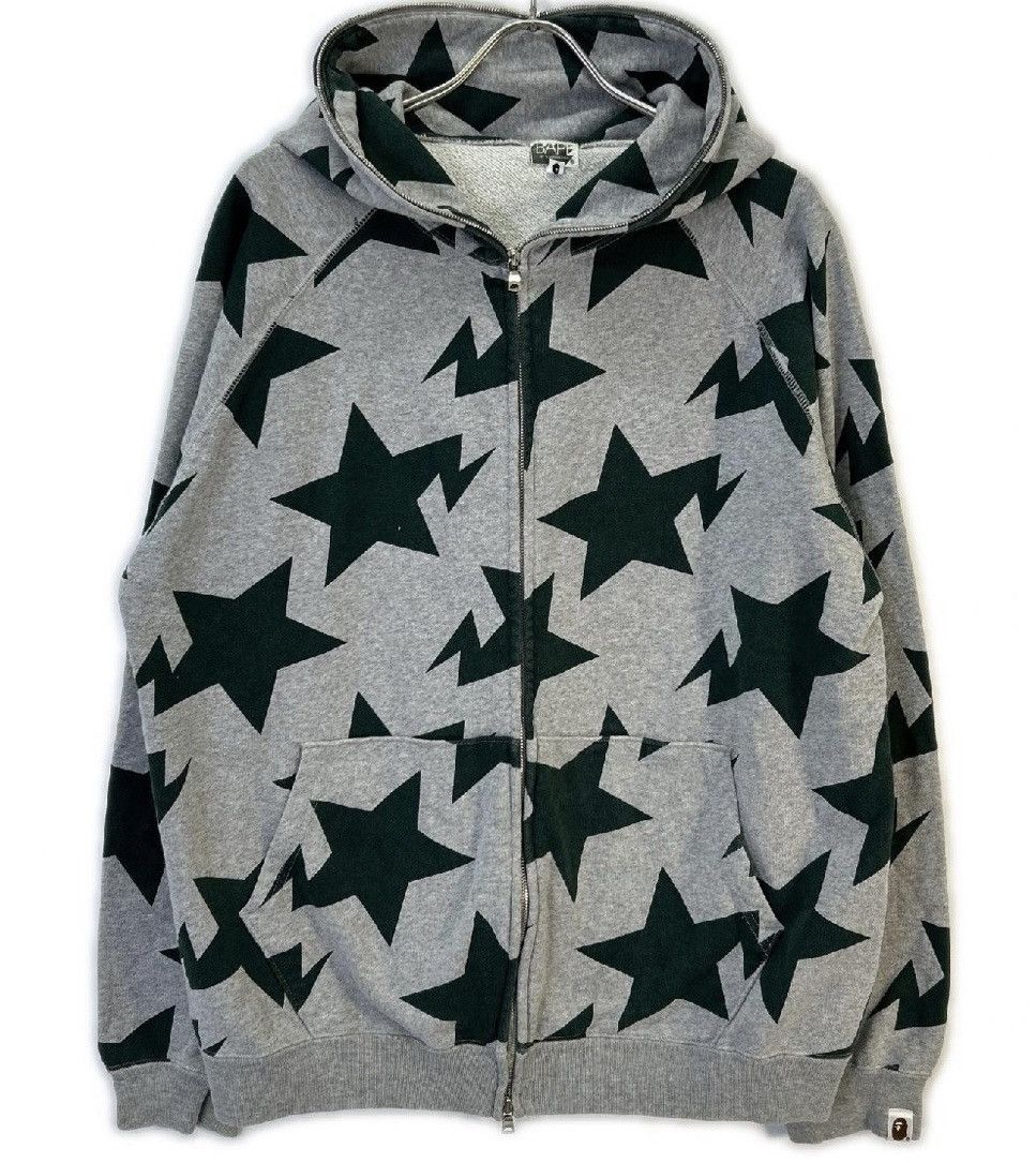 Bape BAPE Star full zip hoodie Gray x Brown BAPESTA | Grailed