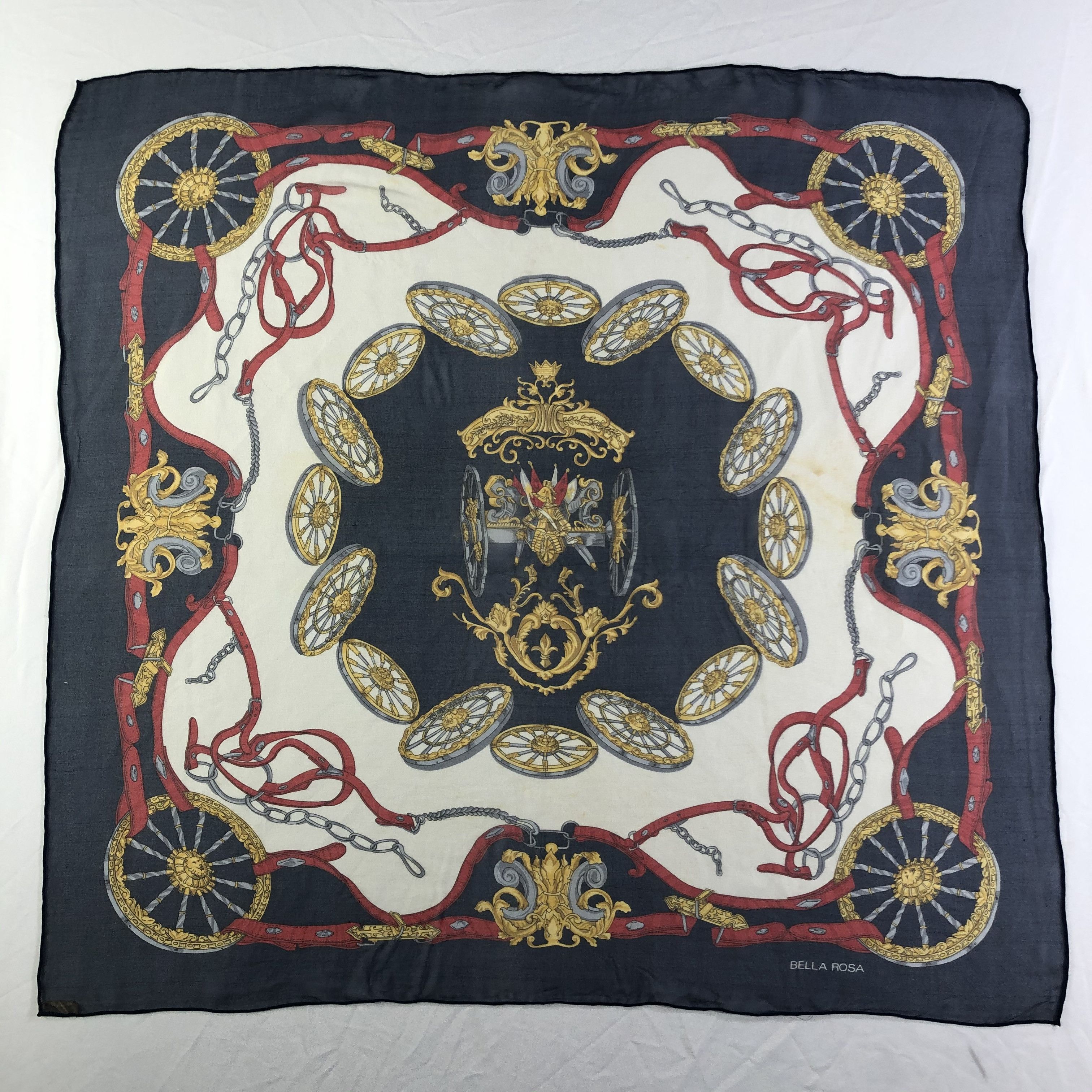 Vintage Vintage Bella Rosa Silk Scarf Size ONE SIZE - 2 Thumbnail