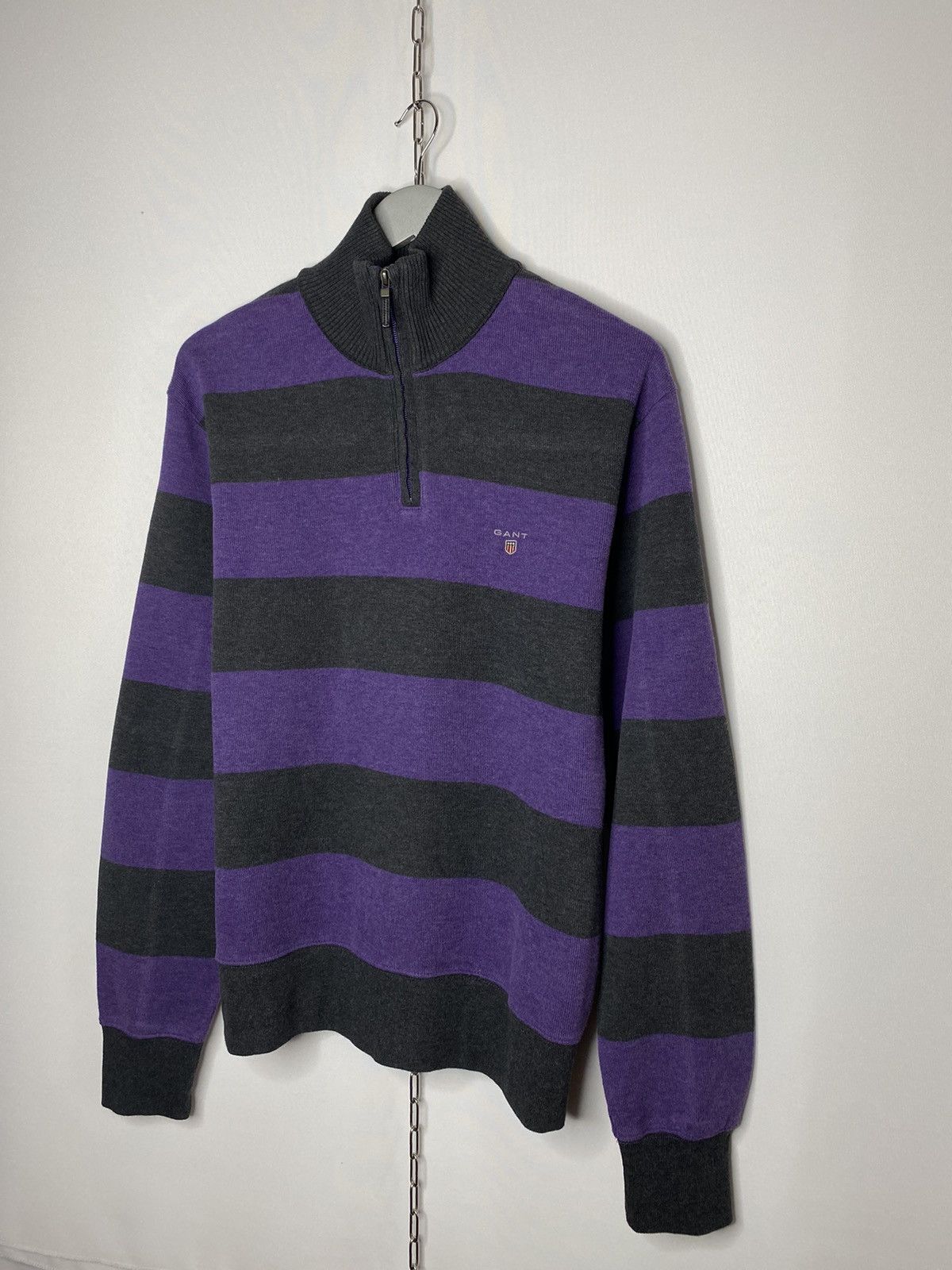 🇺🇸Vintage GANT 1/4 Sweatshirt Jumper Pullover Striped🇺🇸