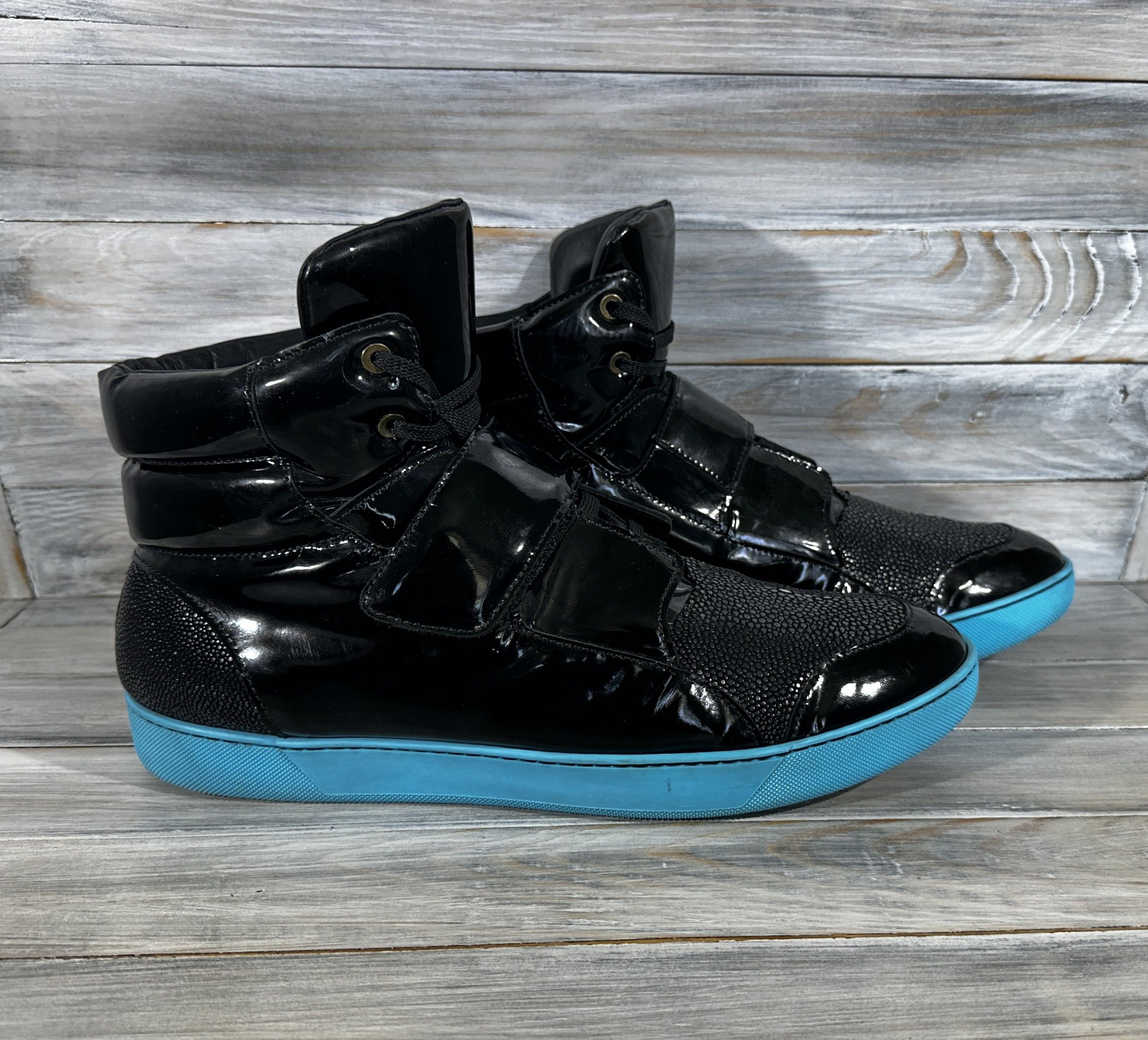 Stress By Navyboot SBNB Men's Patent Leather Mid Sneakers