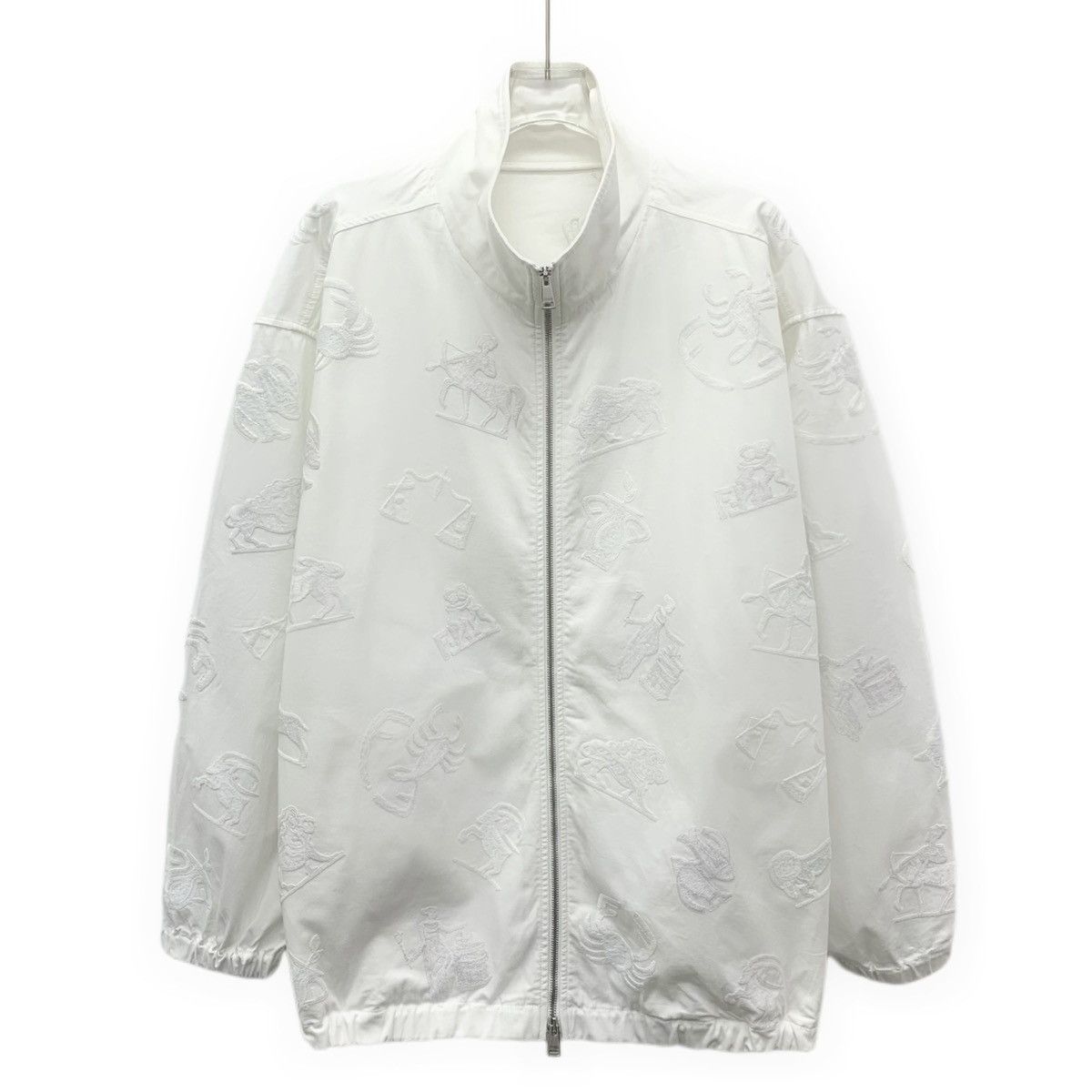 Fendi Fendi White Embroidery Stand Collar Zip Up Jacket K26WX Size US M / EU 48-50 / 2 - 1 Thumbnail