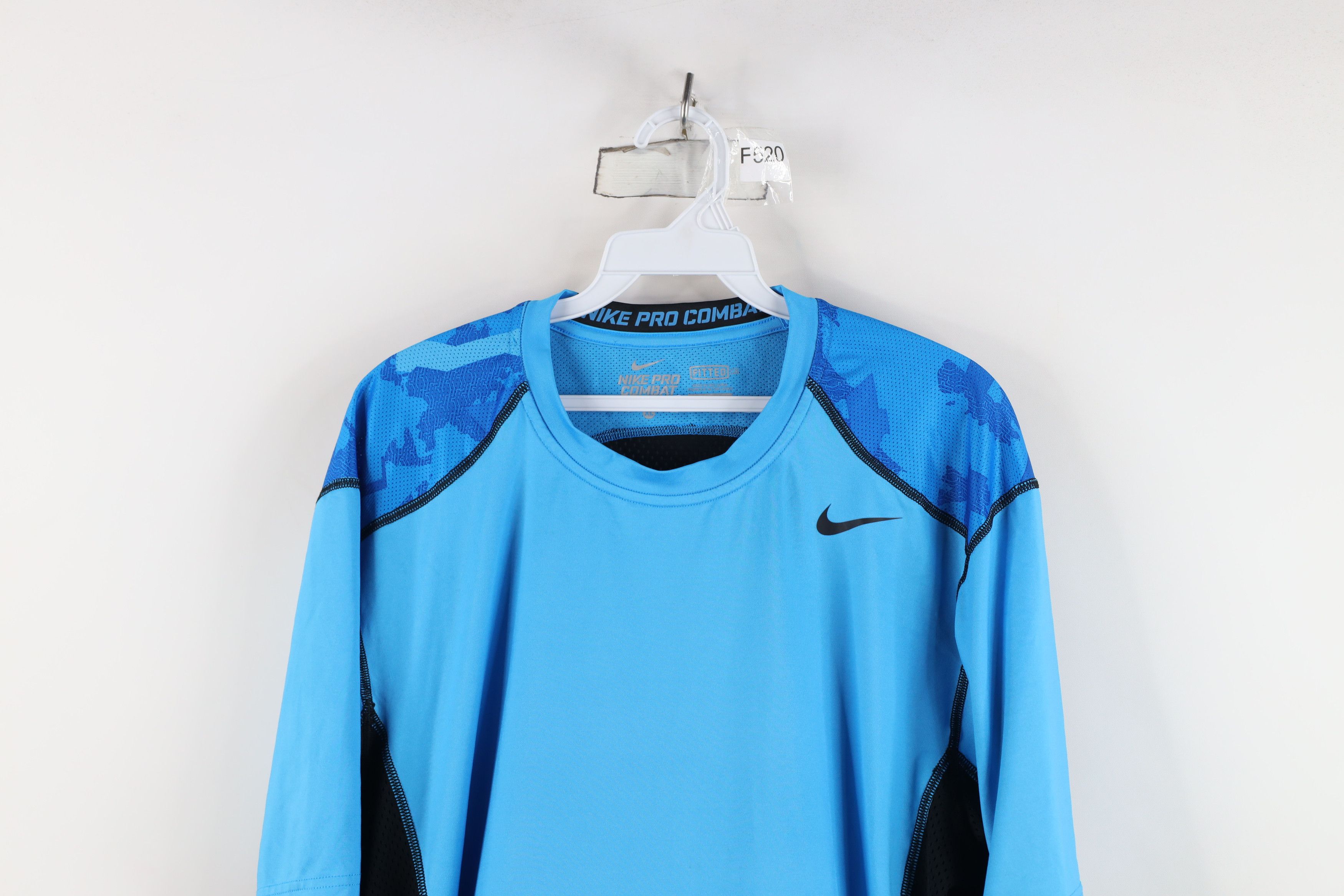 Nike Nike Pro Combat Fitted Camouflage Training T-Shirt Blue Size US XL / EU 56 / 4 - 2 Thumbnail