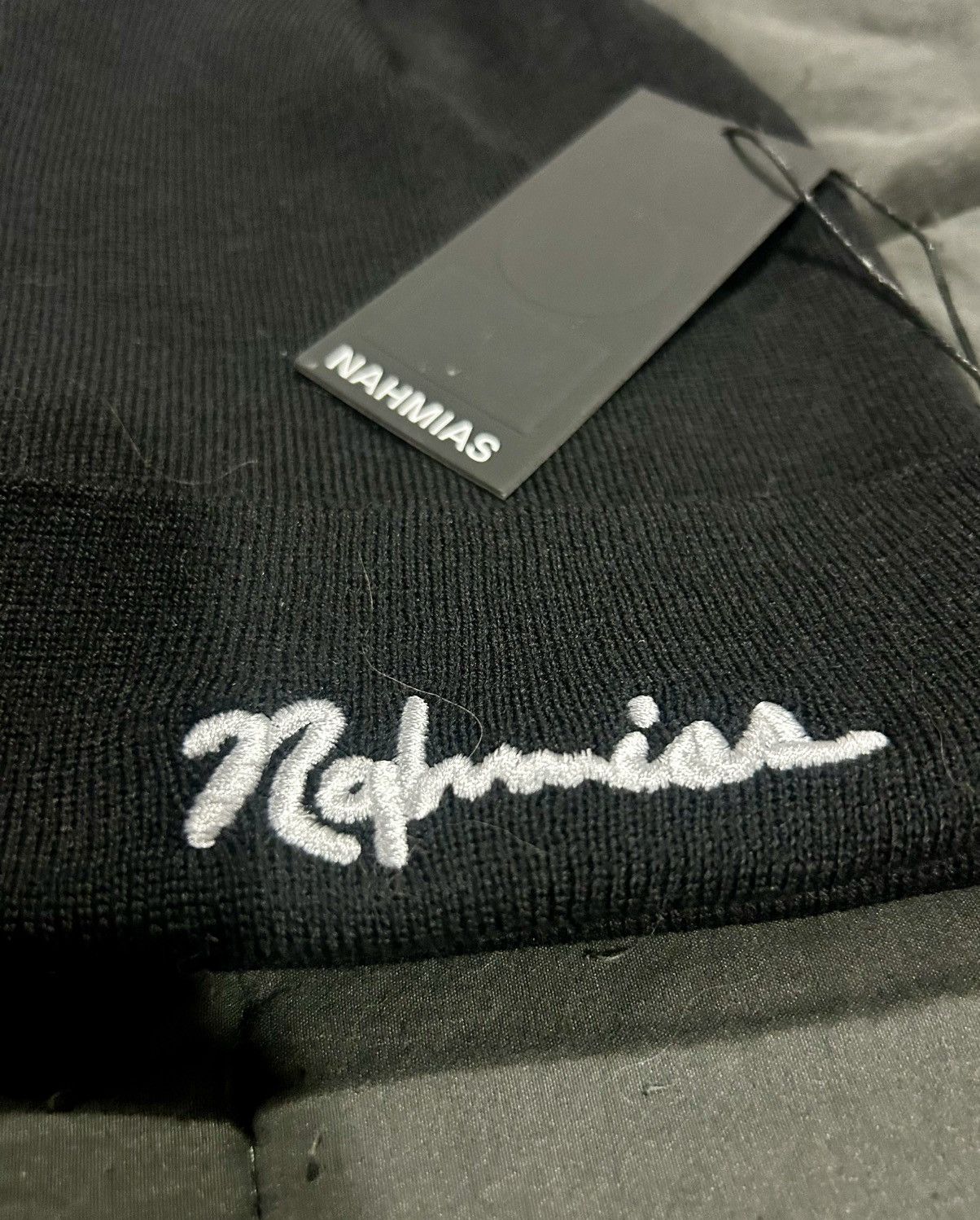 Nahmias Nahmias - Cursive Logo Wool Beanie - Black Size ONE SIZE - 2 Thumbnail