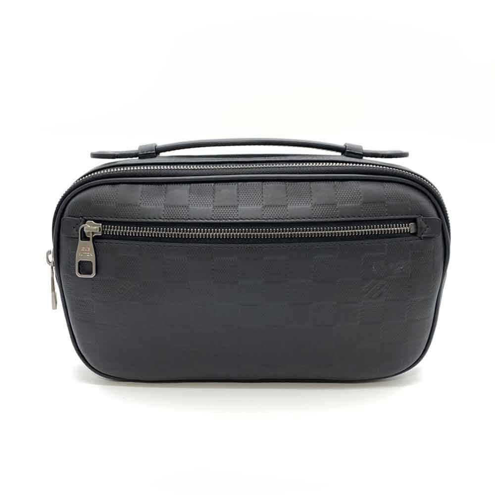 Louis Vuitton Louis Vuitton Louis Vuitton Damier Infini Ambrelle Waist Bag Black Leather Belt Bag N41288 in Very Good Condition Size ONE SIZE - 1 Thumbnail