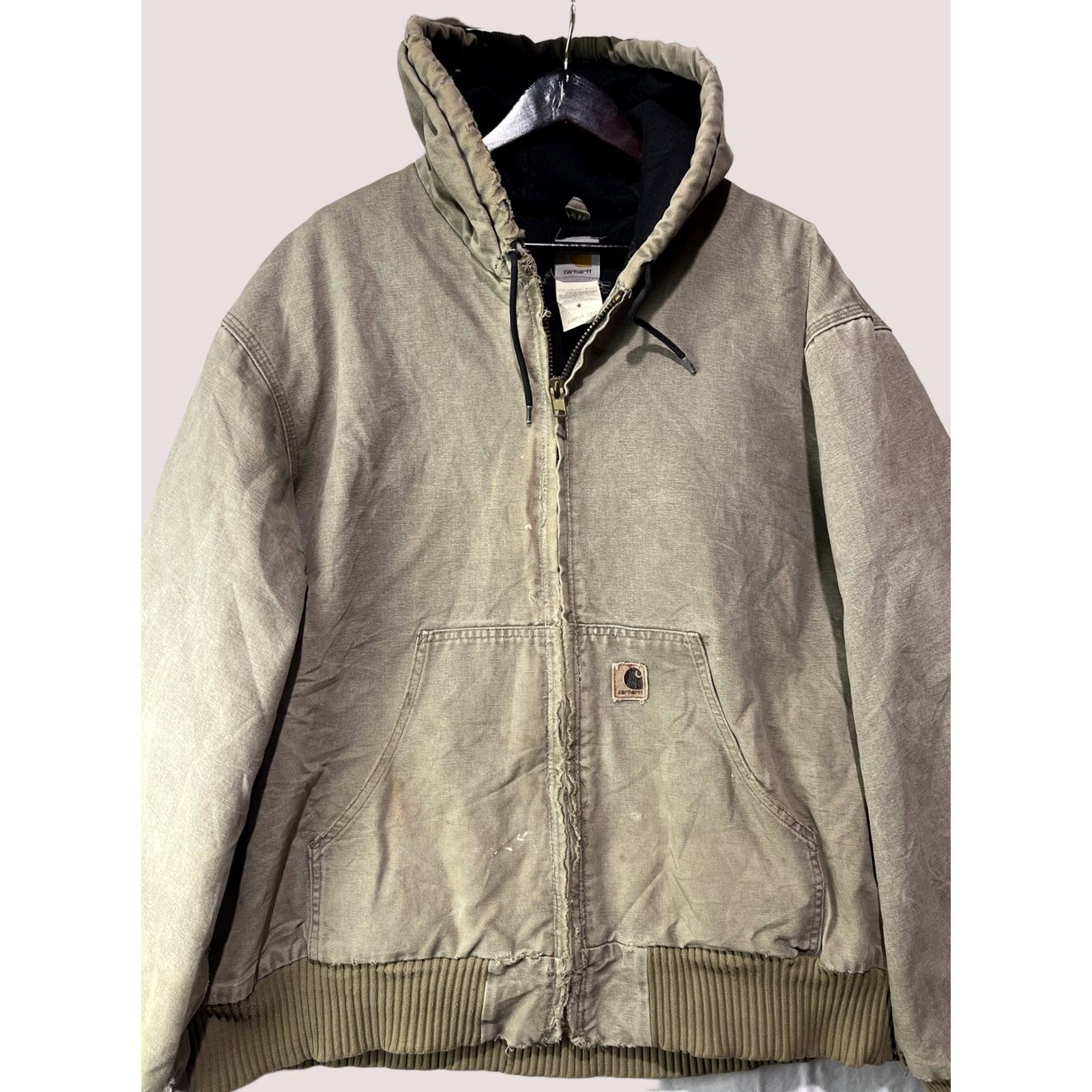 Carhartt VINTAGE Carhartt Jacket Mens 2XL Hooded J130 DES Quilted Heavy Distressed Workwear Jacket Size US XXL / EU 58 / 5 - 1 Thumbnail