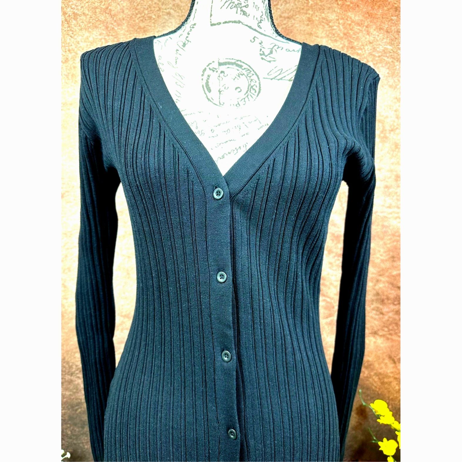 Other LITA By Ciara Rib Cardigan Button Front Midi Dress Black M Size M / US 6-8 / IT 42-44 - 12 Thumbnail