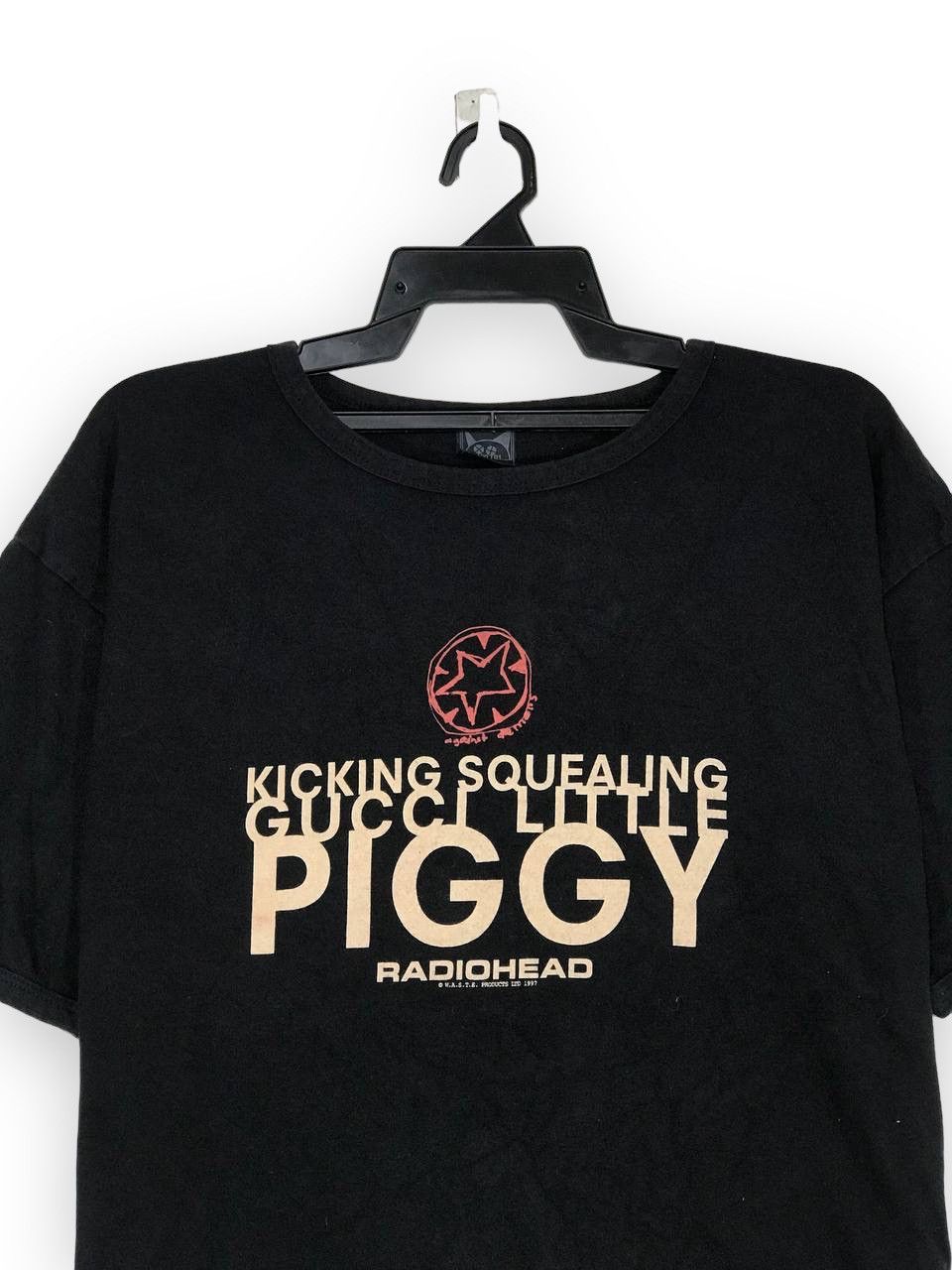 Band Tees × Vintage Vintage 1997 Radiohead Thom Yorke Kicking Squealing Piggy Size US XL / EU 56 / 4 - 2 Thumbnail