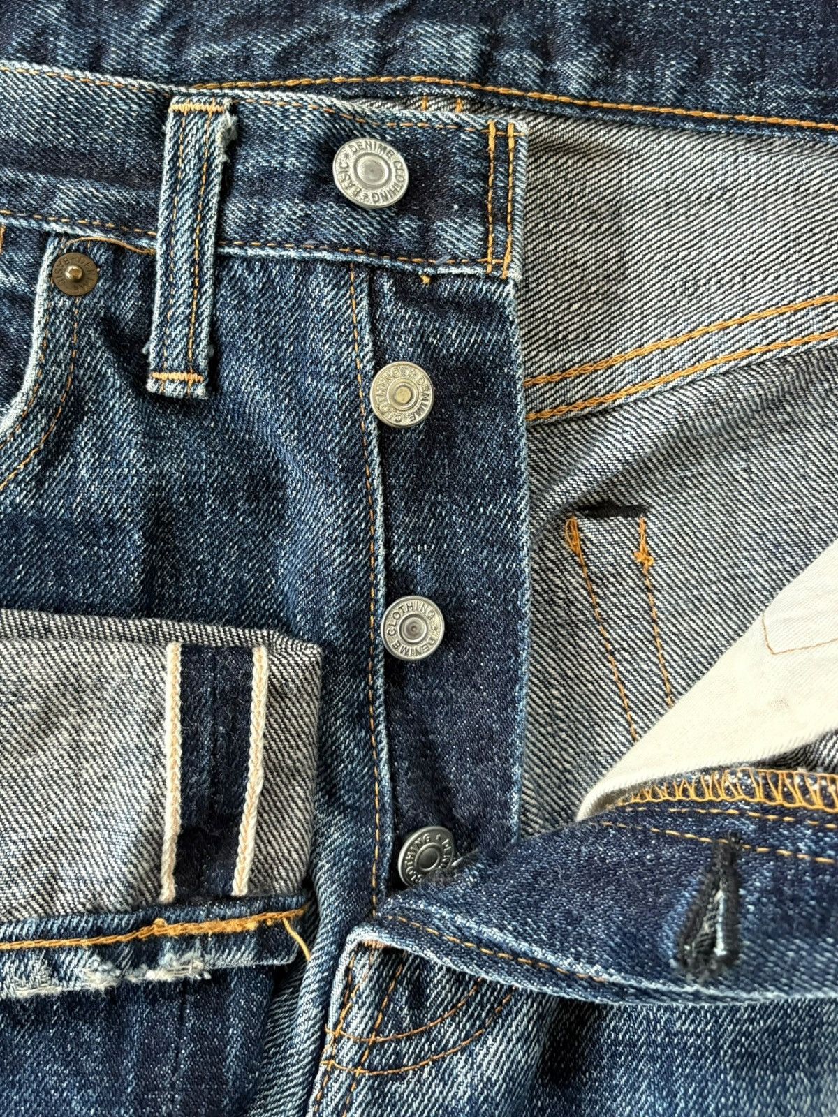 Denime Vintage 90s Denime Selvedge Faded Distress Loose Jeans Size US 30 / EU 46 - 5 Thumbnail