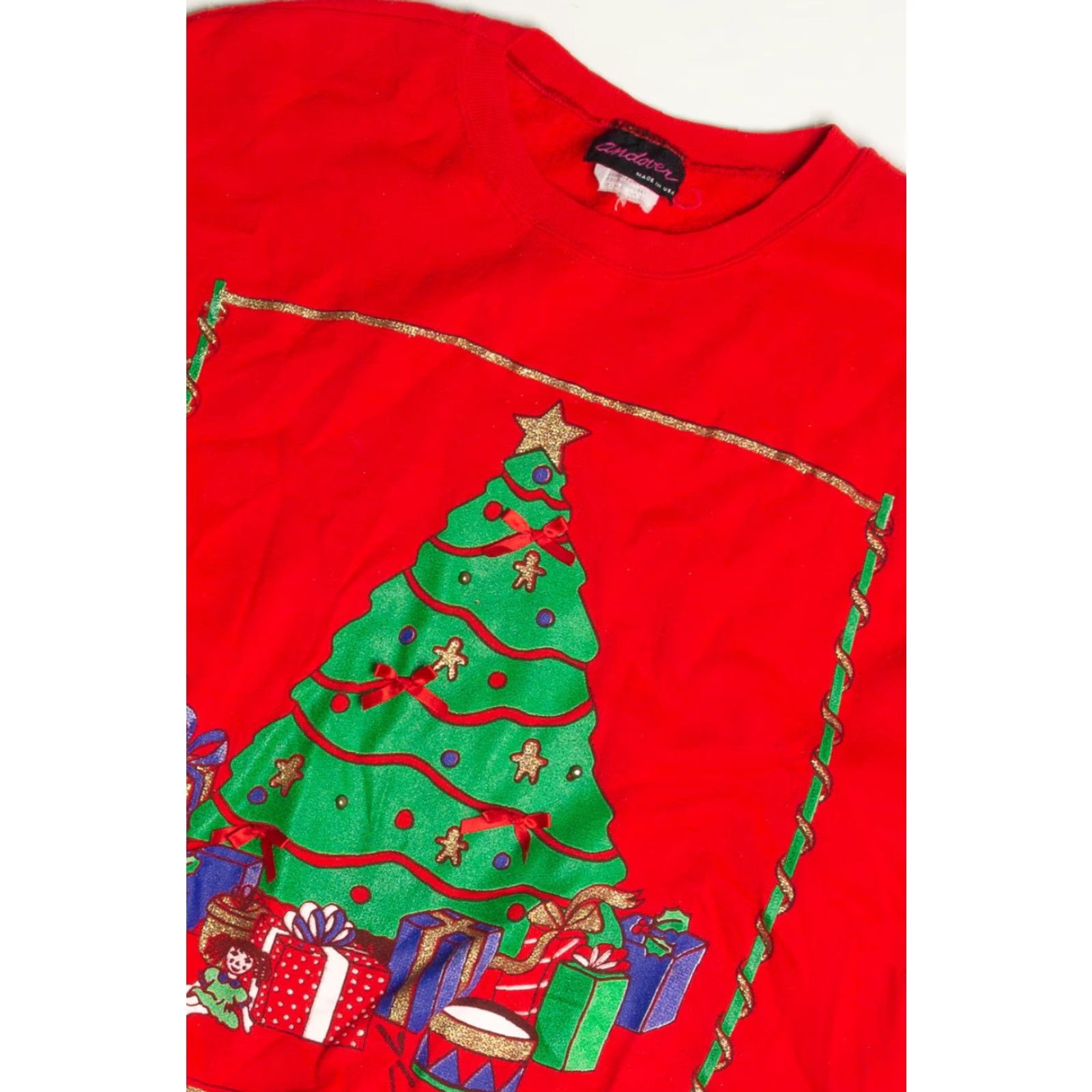 Vintage VINTAGE Red Christmas Sweatshirt 62491 Size XL / US 12-14 / IT 48-50 - 2 Thumbnail