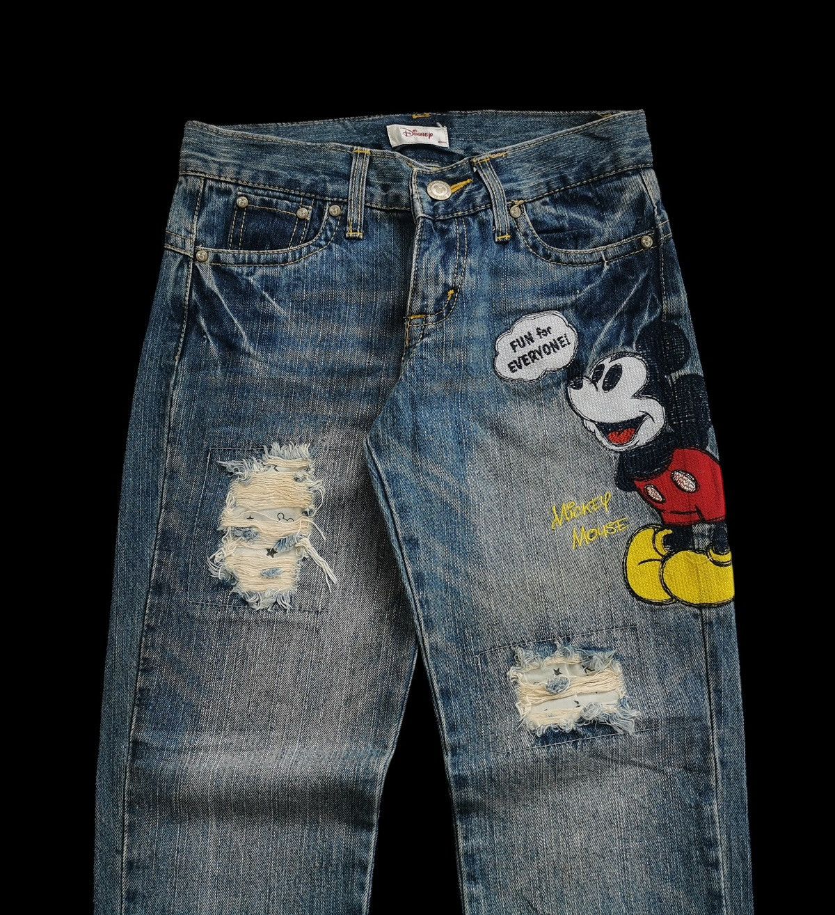 Mickey Mouse Disney Mickey Mouse Ripped Denim Pants Size US 29 - 5 Thumbnail