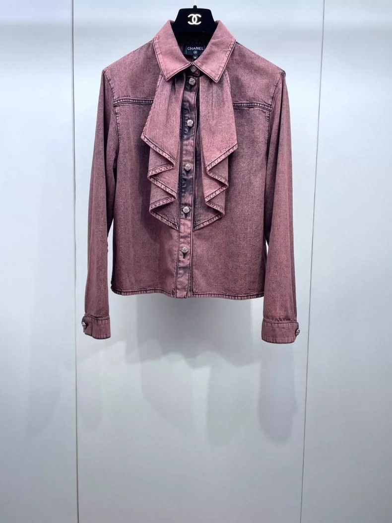 Chanel Chanel 24A soft denim lace shirt 2504-Nextarrow Size XS / US 0-2 / IT 36-38 - 1 Thumbnail