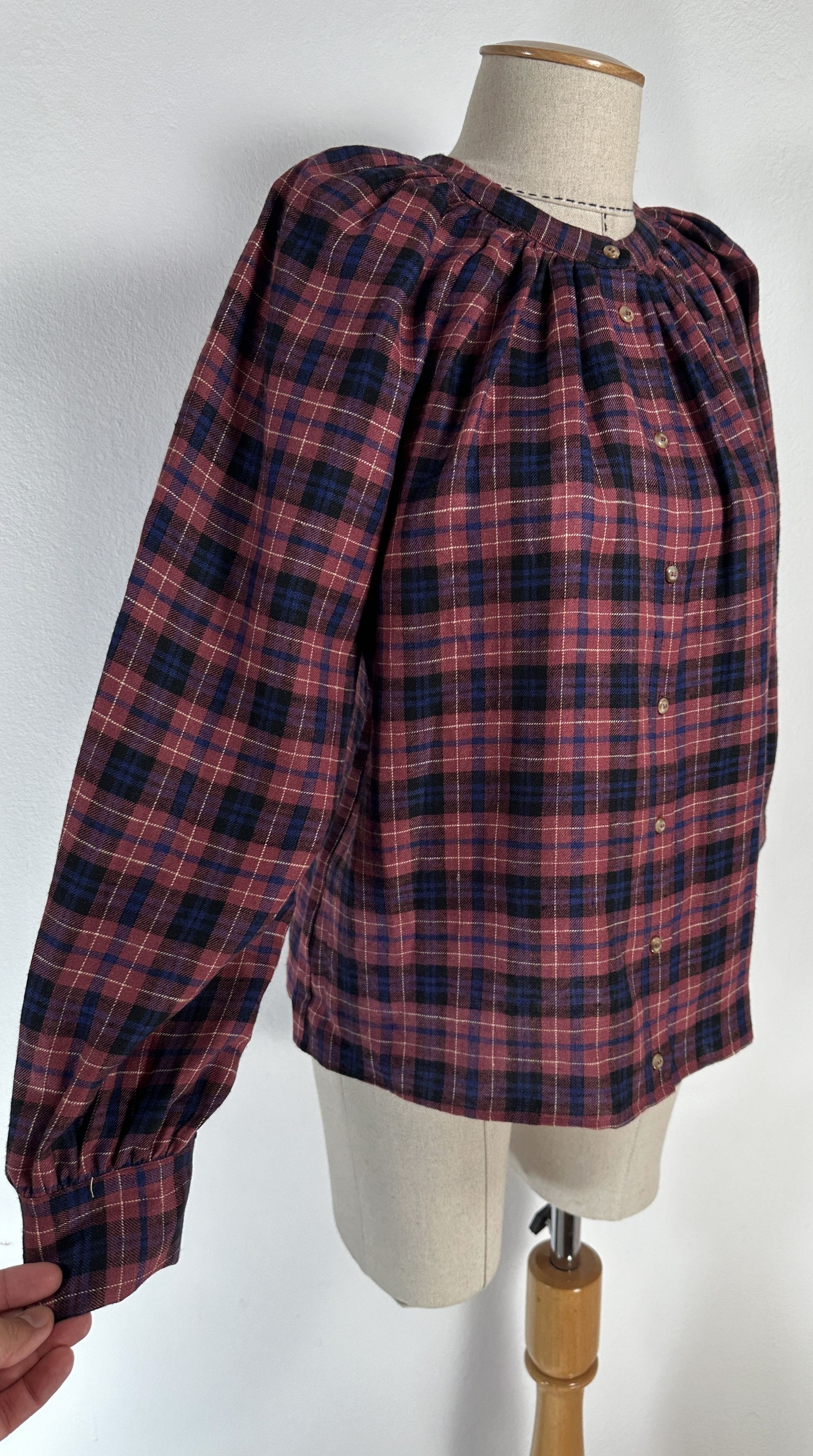 Sezane Lealys Shirt In Check Plaid Size XS / US 0-2 / IT 36-38 - 3 Thumbnail