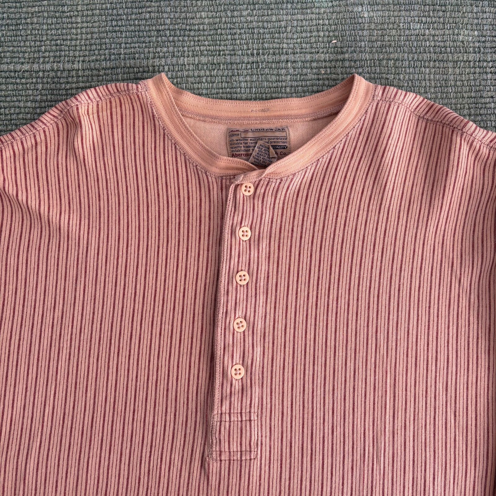 Abercrombie & Fitch 90s vintage abercombie & fitch striped cotton pajama shirt Size 44 - 2 Thumbnail