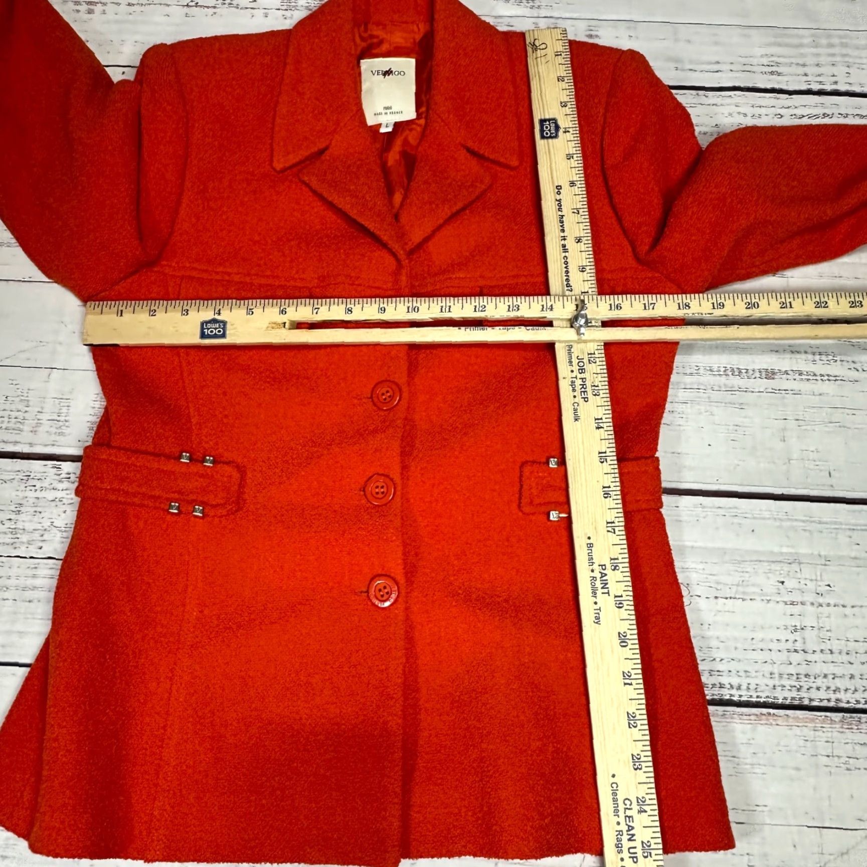 Vintage Vertigo Pour Le Ville Womens Wool Blend Skirt Suit Jacket L/10 Orange Texture Knit Set Includes: Jacket, Skirt Size 36" / US 14 / IT 50 - 2 Thumbnail